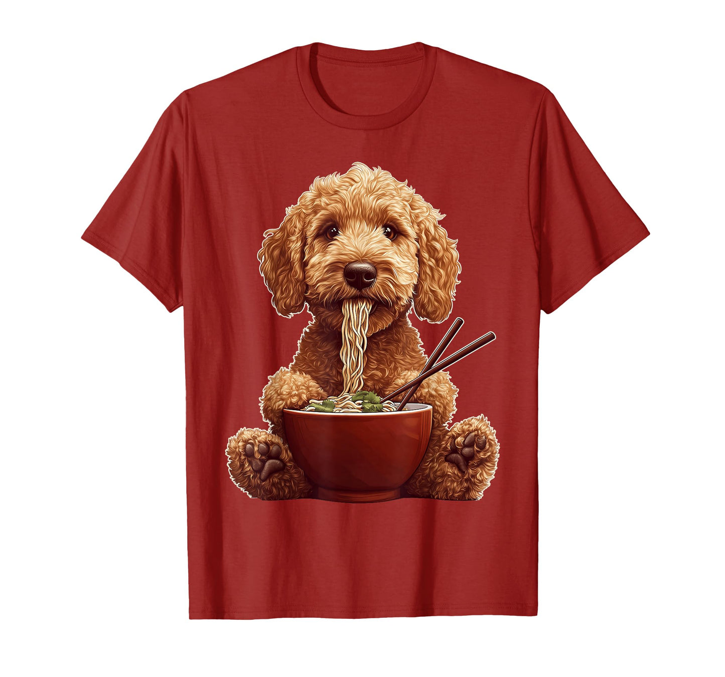 Golden Doodle Goldendoodle Dog Ramen Japanese Noodles T-Shirt