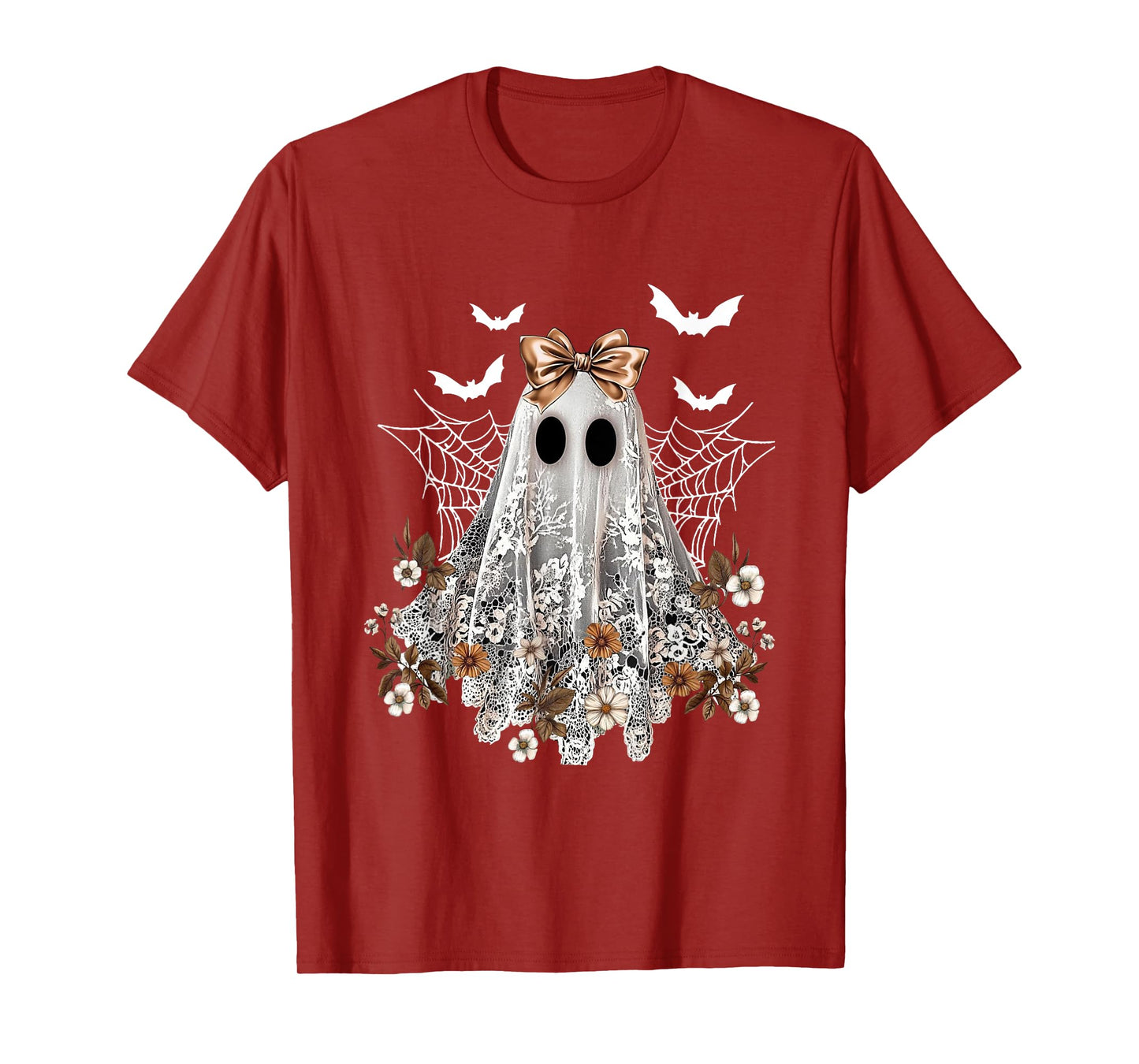 Halloween Shirt Floral Ghost Halloween Costume Girls Women T-Shirt