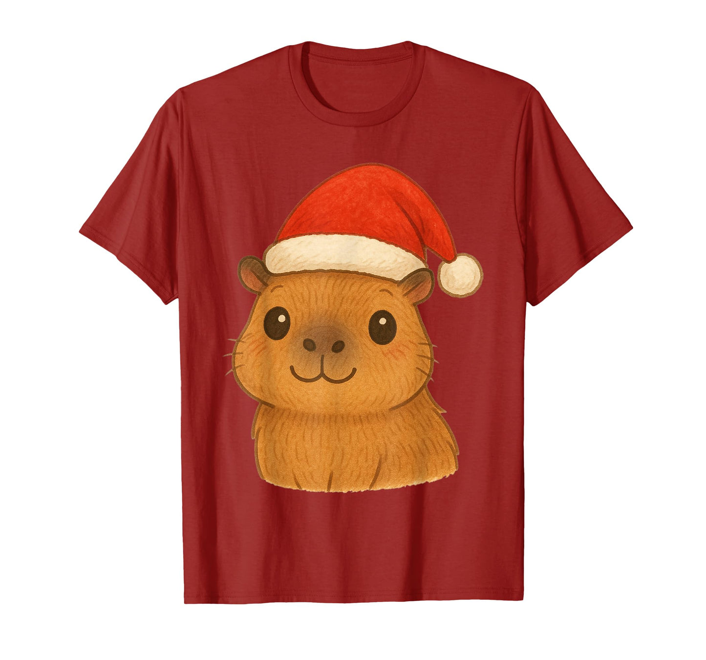 Funny Merry Christmas Capybara Santa Hat Xmas Holiday T-Shirt
