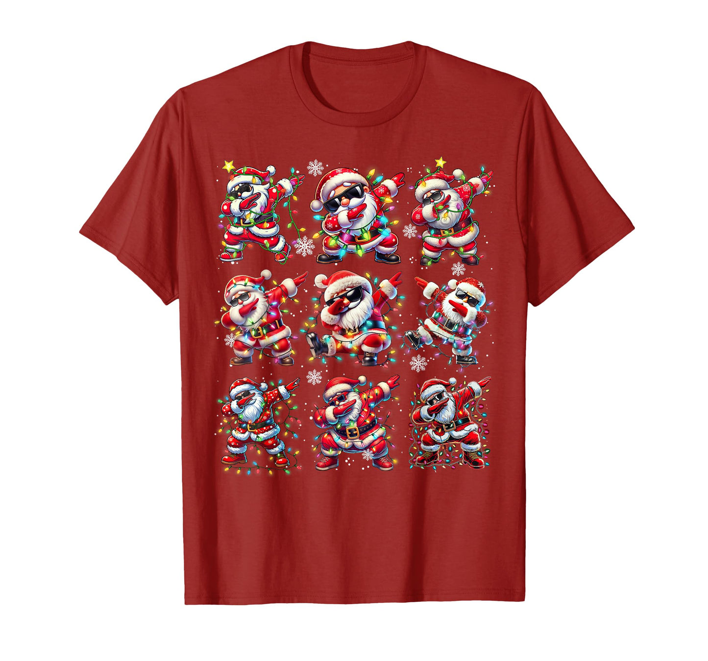 Cute Santa Christmas Dabbing Dance Boys Men Kids Xmas Lights T-Shirt
