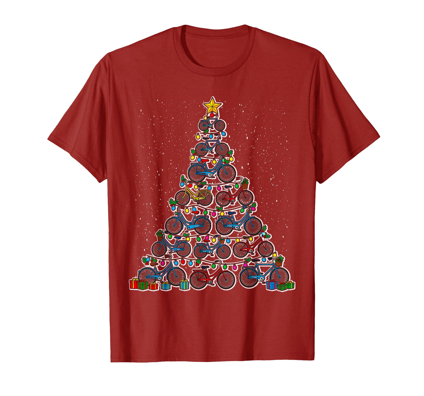 Bicycle Christmas Tree Funny Santa Lover Biker T-Shirt