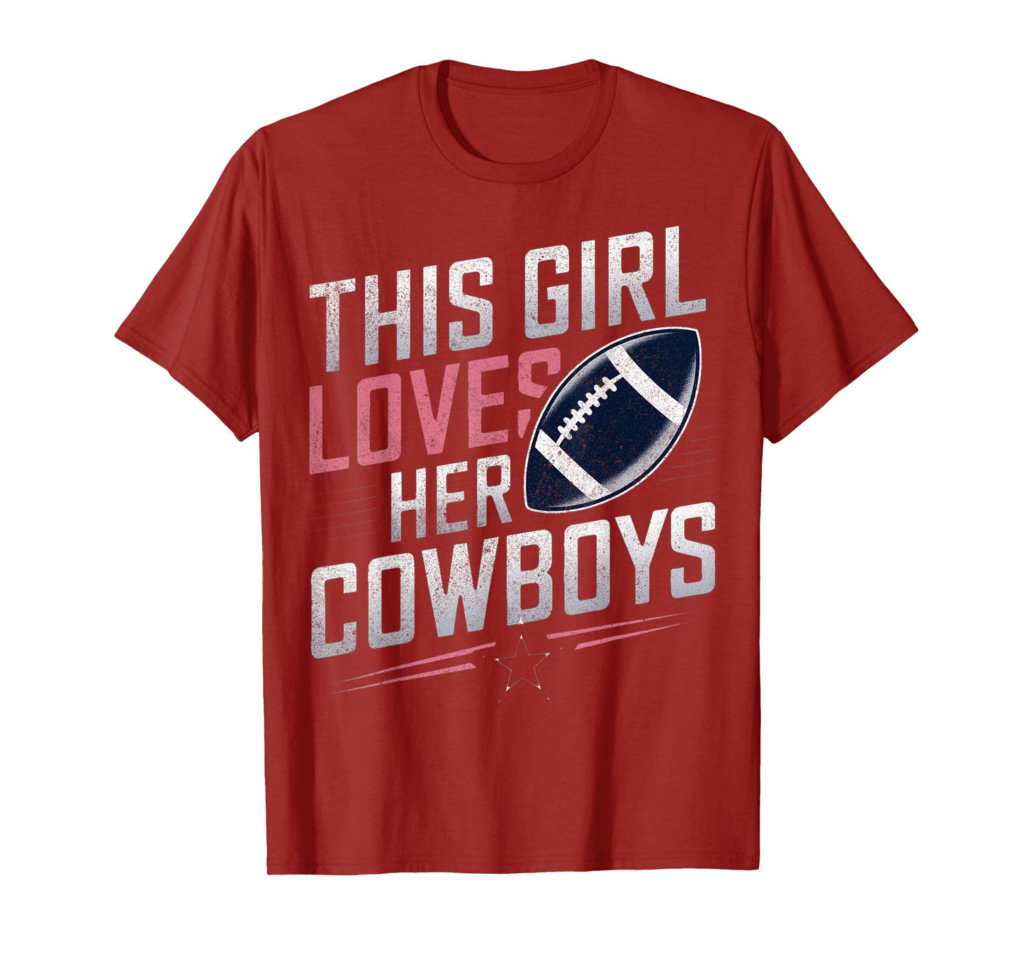 This Girl Loves Her Cowboys Vintage Retro T-Shirt