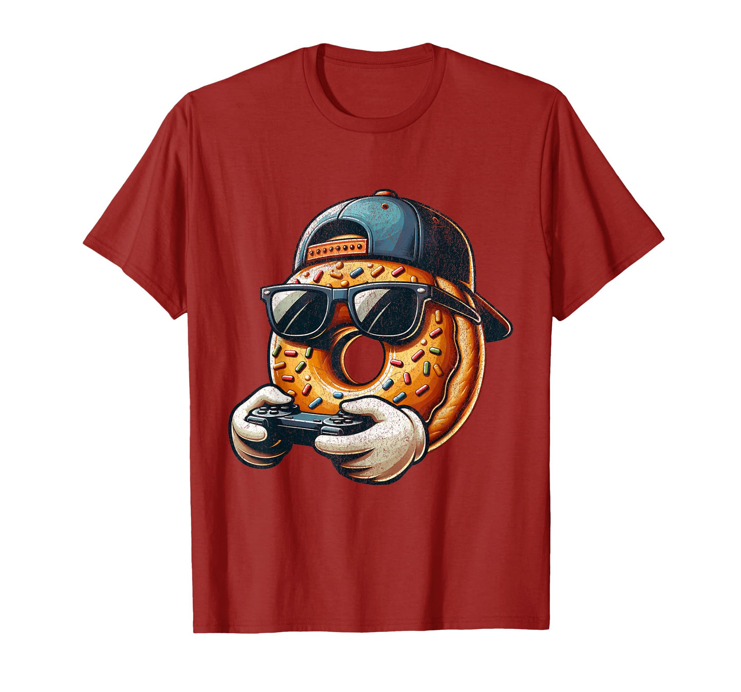 Cool Donut Playing Video Games. Funny Video Games Donuts T-Shirt