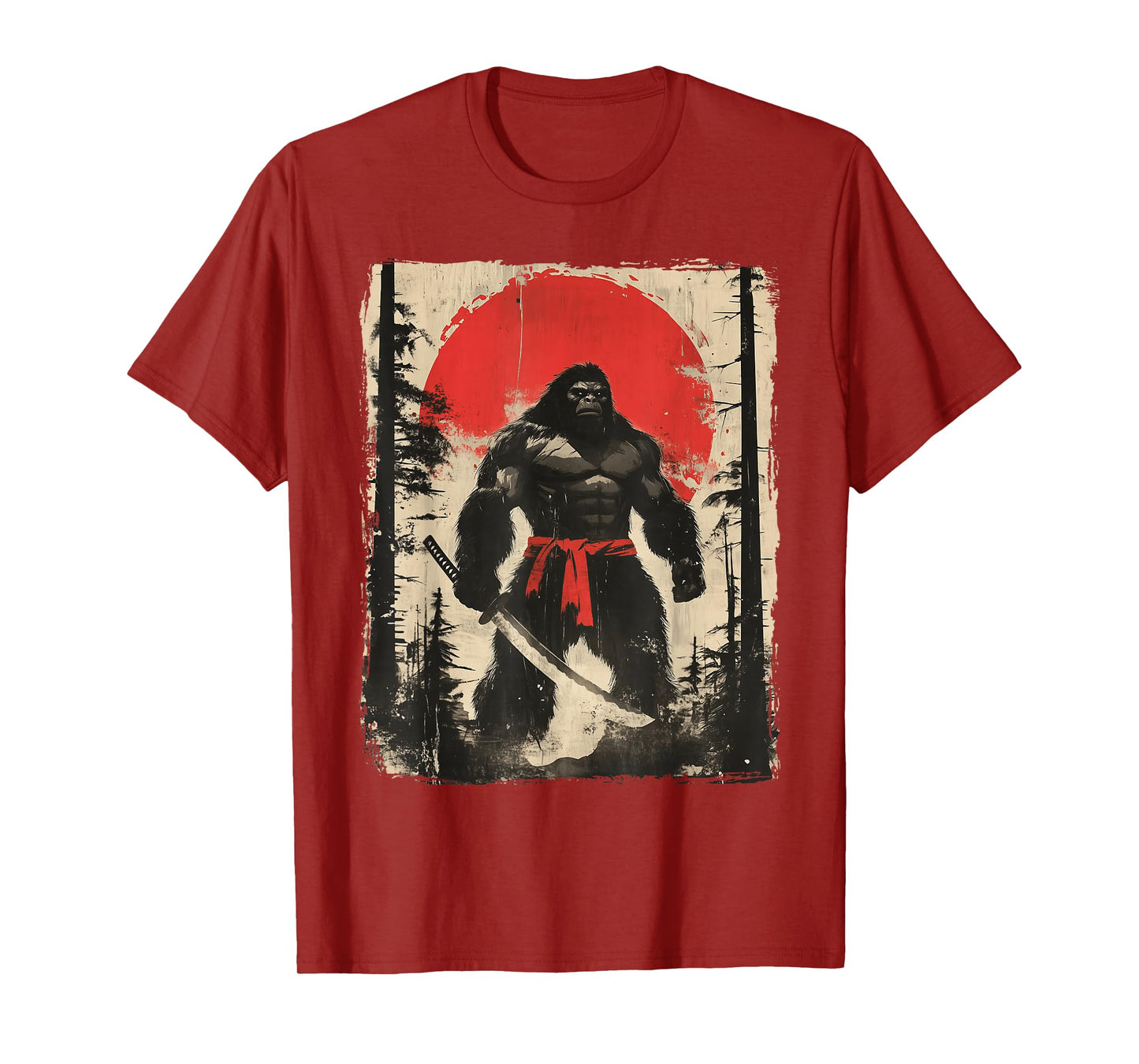 Bigfoot Samurai Japanese Sword Sasquatch T-Shirt