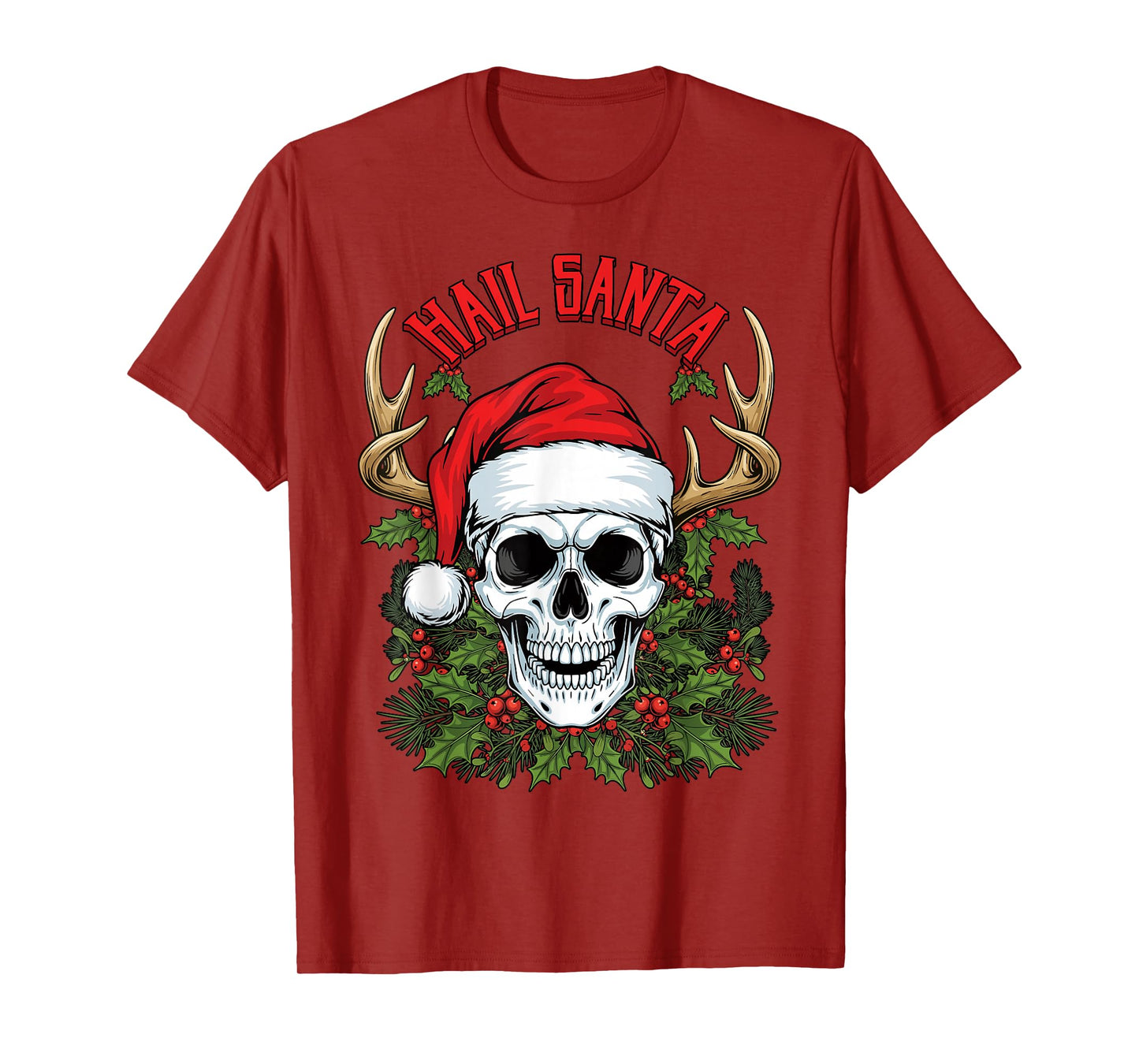 Hail Santa Scary Christmas Heavy Pagan Solstice Gothic T-Shirt