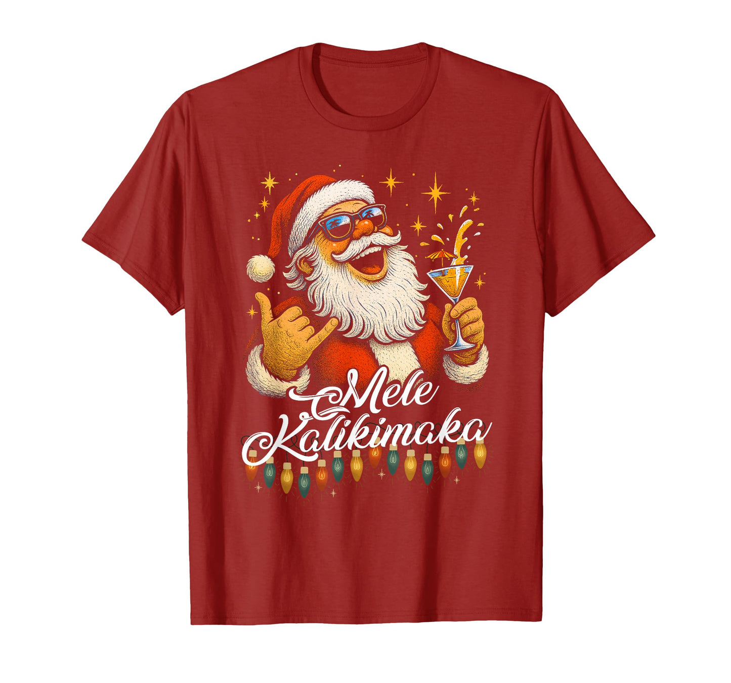 Retro Mele Kalikimaka Hawaiian Christmas Cocktail, Party T-Shirt