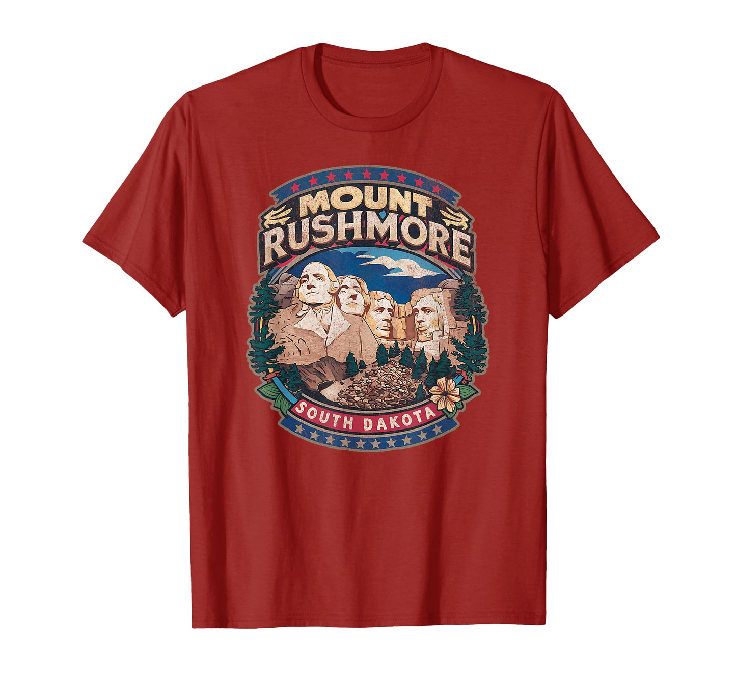 Mount Rushmore South dakota retro 80s mt Rushmore souvenir T-Shirt