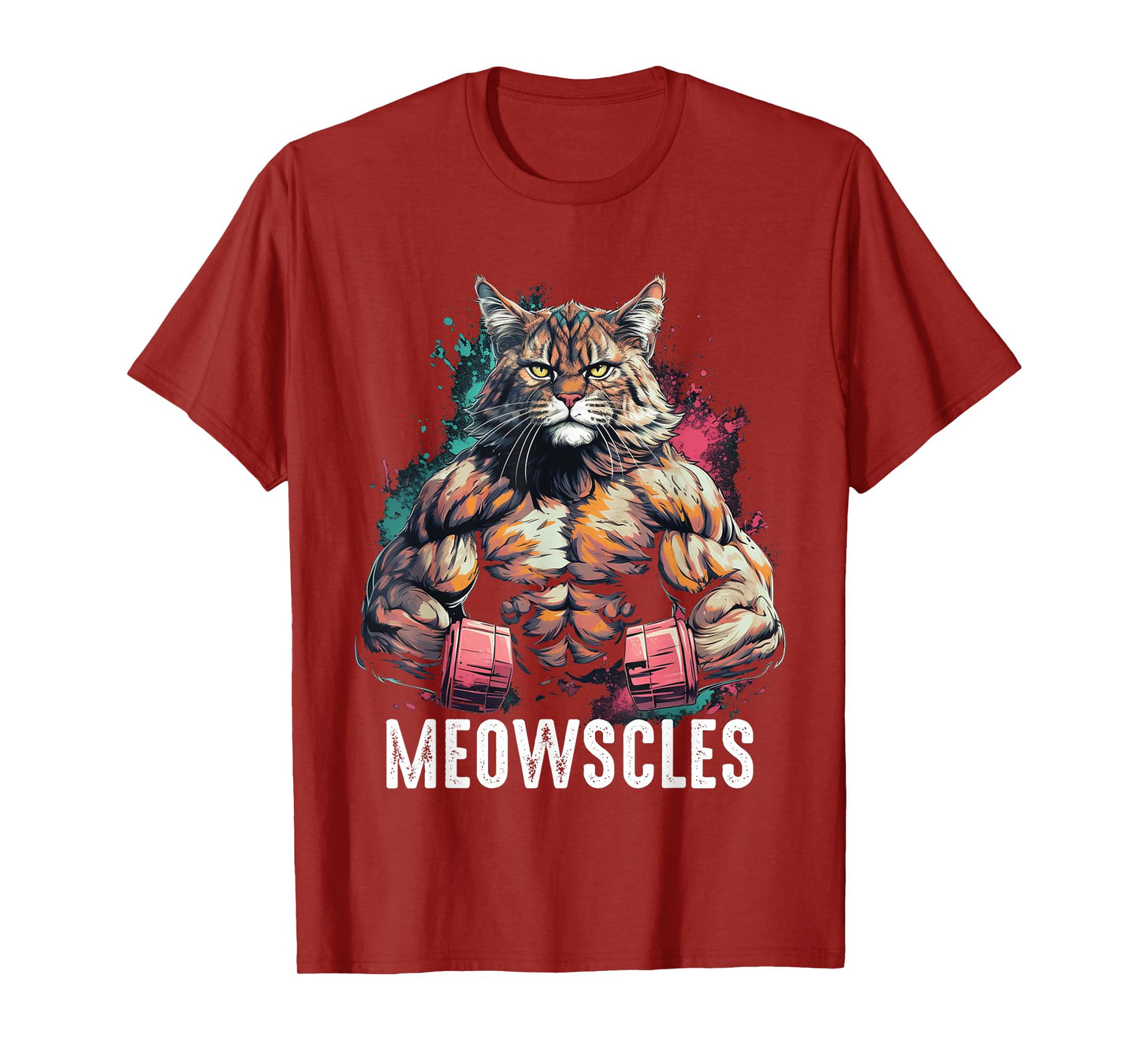 Funny Cat Musculation for Men Gym Weight lifting Cats Lovers T-Shirt
