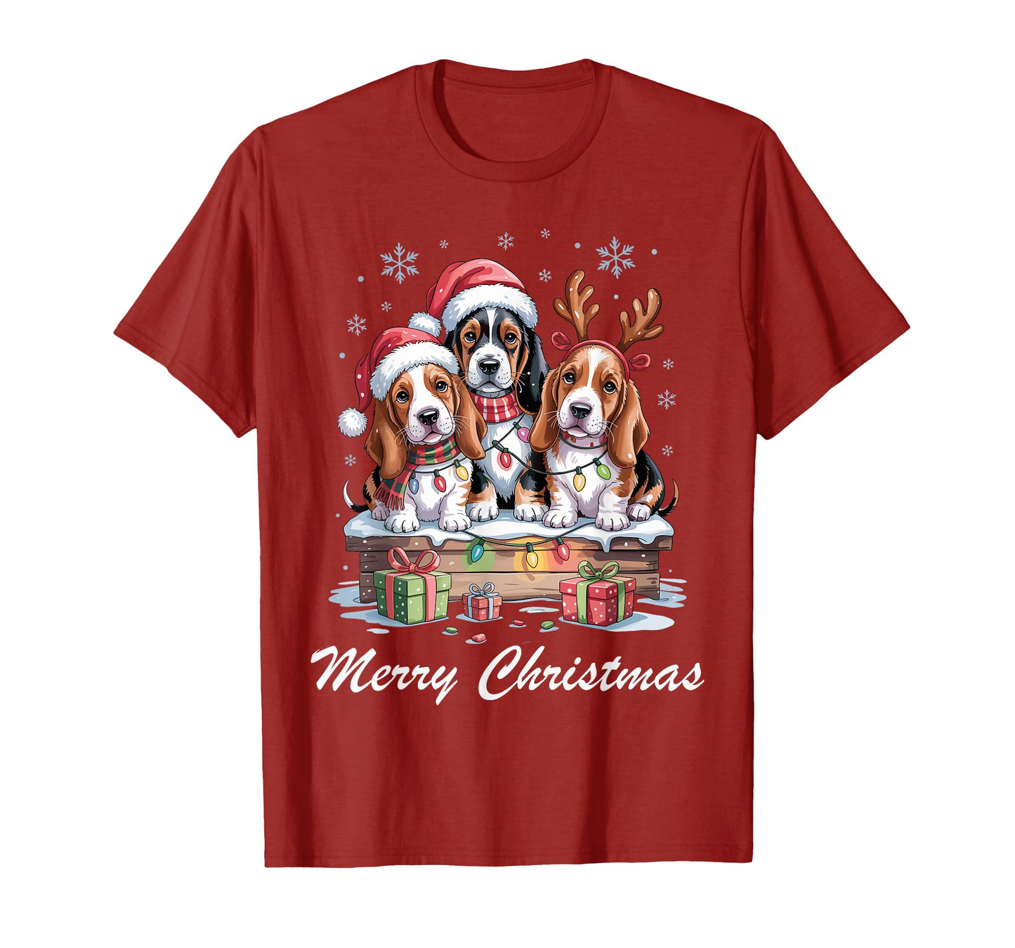 Basset Hound Merry Christmas Basshole Dog Lovers Holiday T-Shirt
