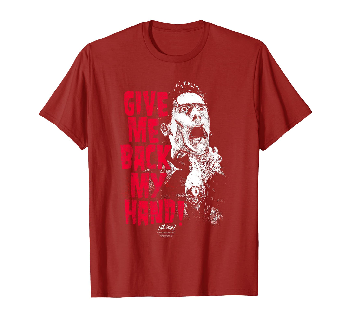 Evil Dead 2 Give Me Back My Hand Ash Horror Movie T-Shirt