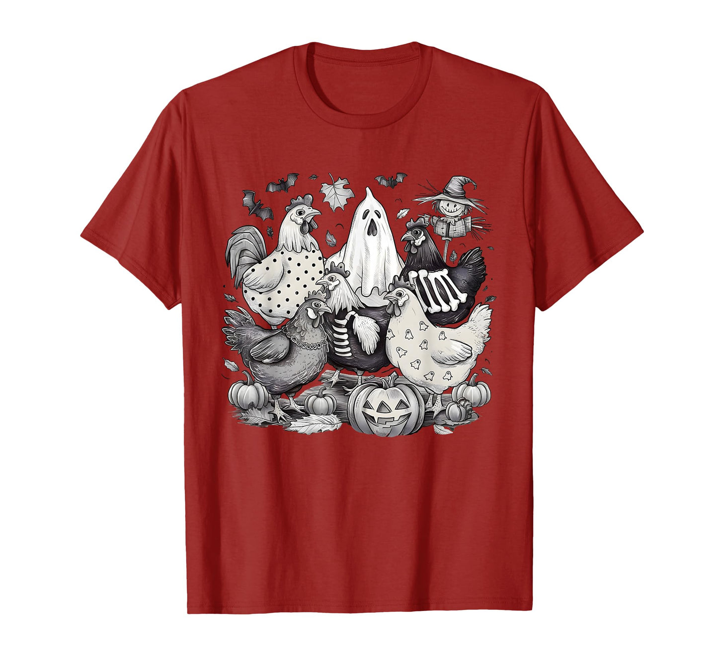 Chicken Halloween Costume Spooky Season Funny Chickens Witch T-Shirt