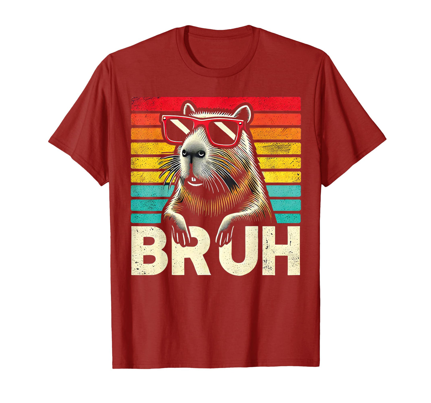 Capybara Bruh Retro Vintage Funny BRUH Capybara Kids T-Shirt