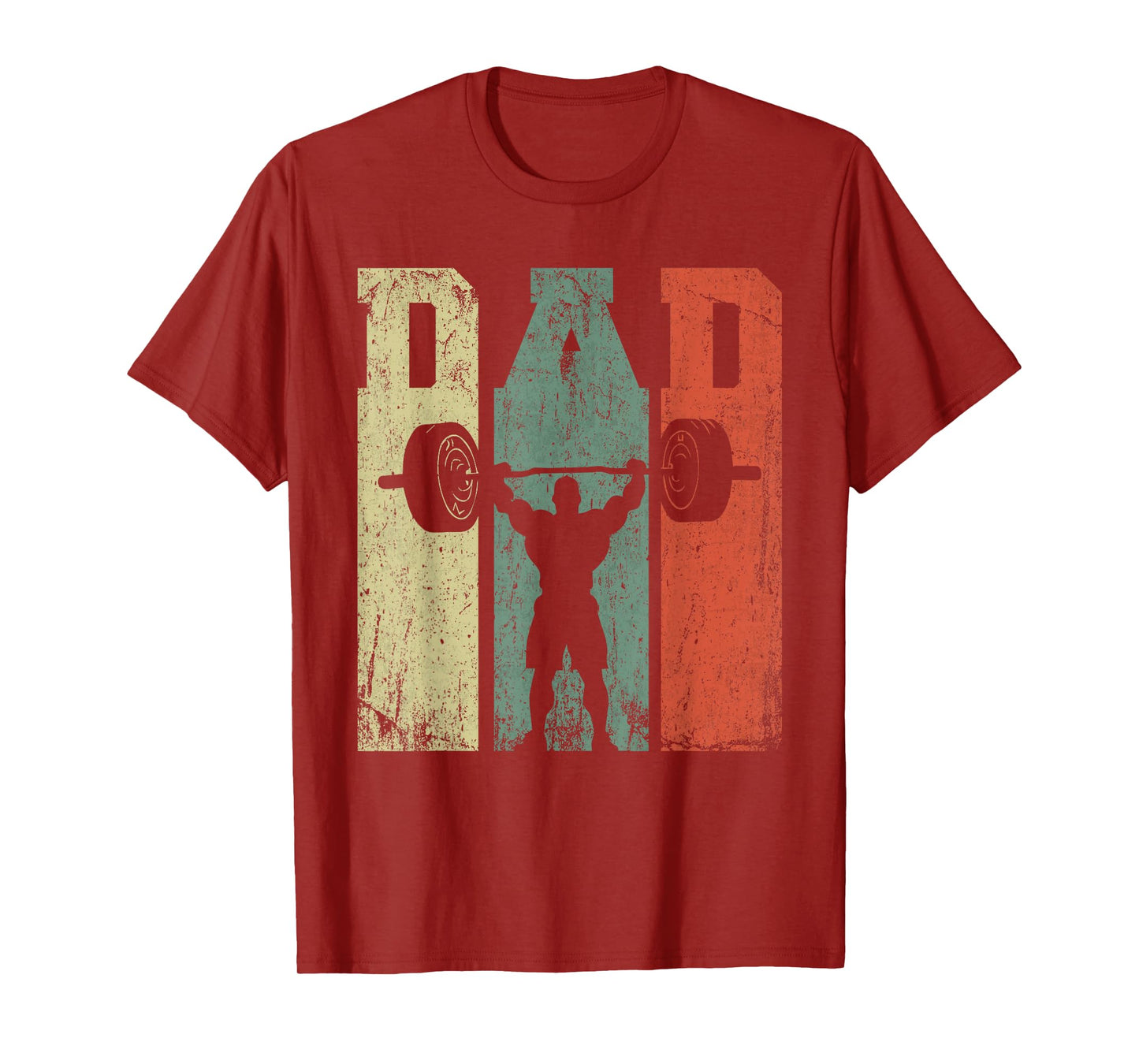 Vintage Weightlifting Dad Daddy Silhouette Gym Father's Day T-Shirt