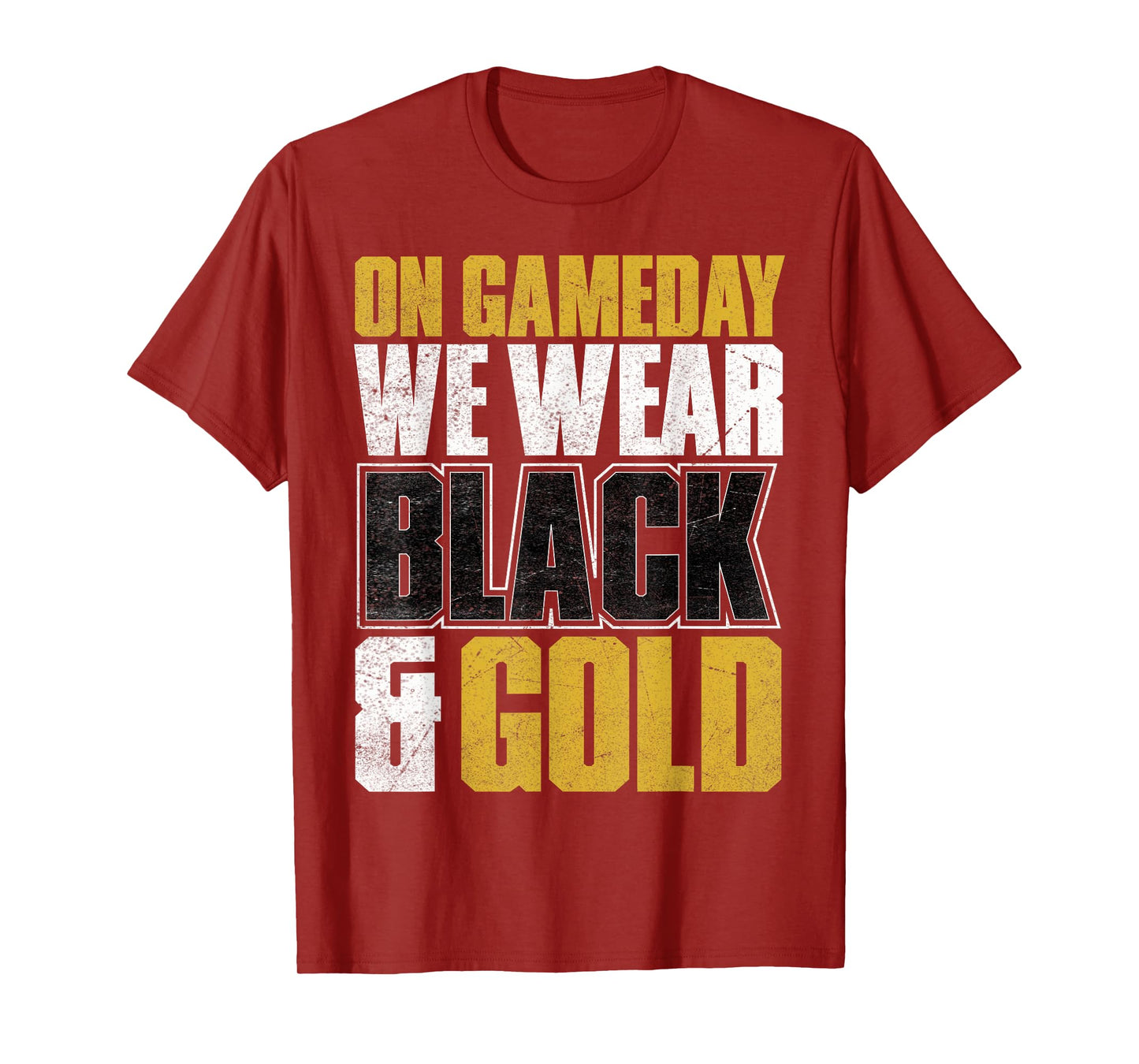 Game Day Football We Wear Black and Gold School Tournament T-Shirt