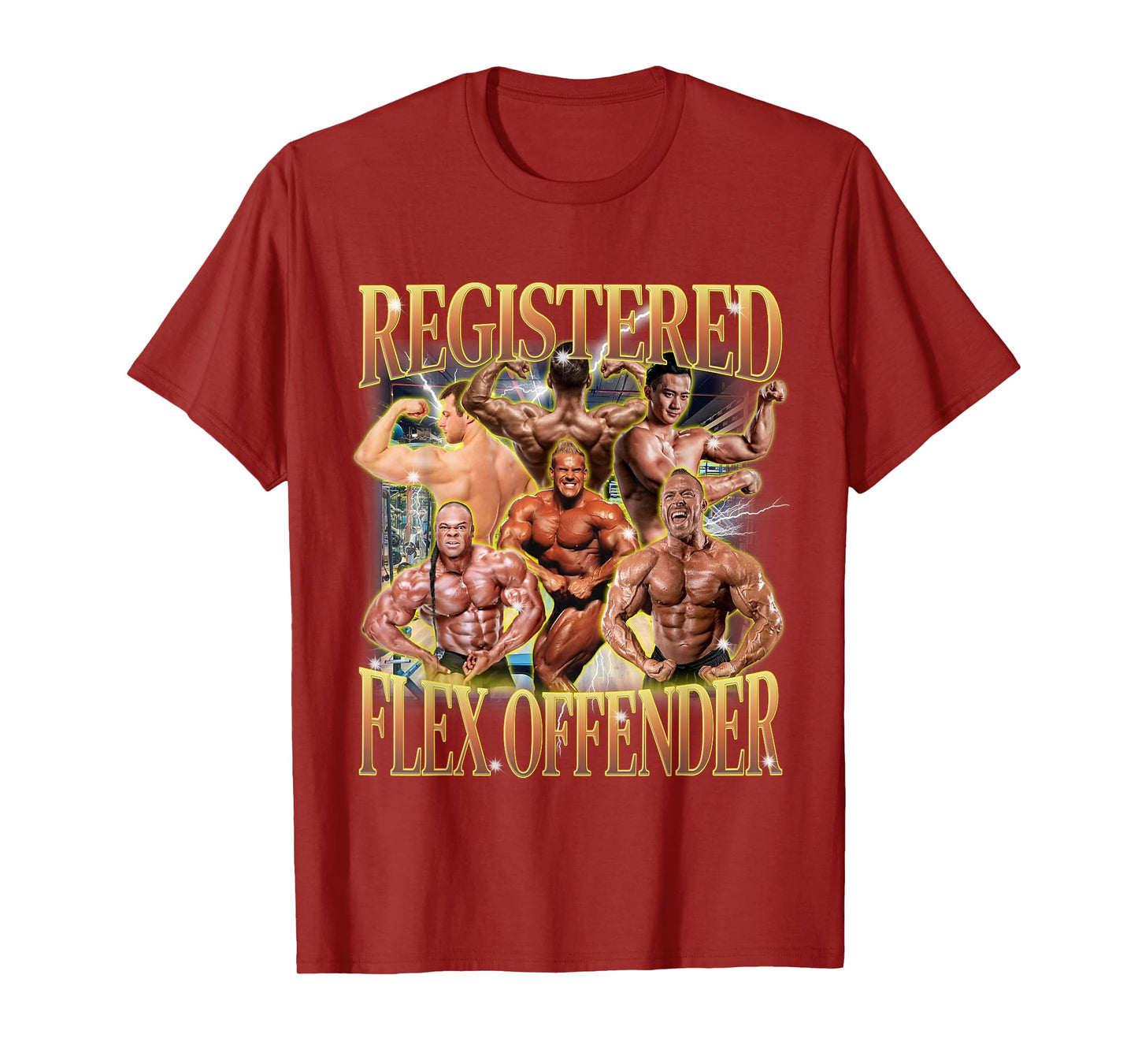 Registered Flex Offender Funny Workout Gym Meme Bodybuilder T-Shirt