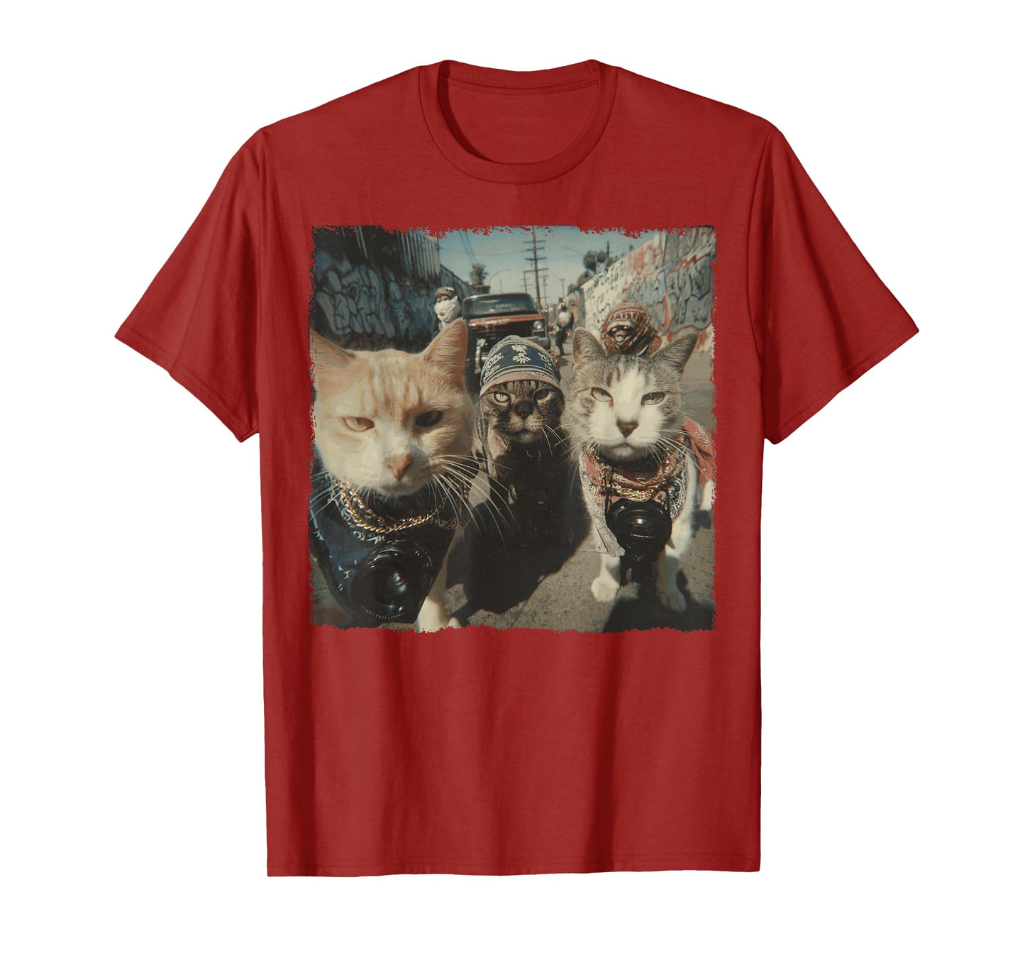 Funny Graphic Cat Gangster Funny T-Shirt