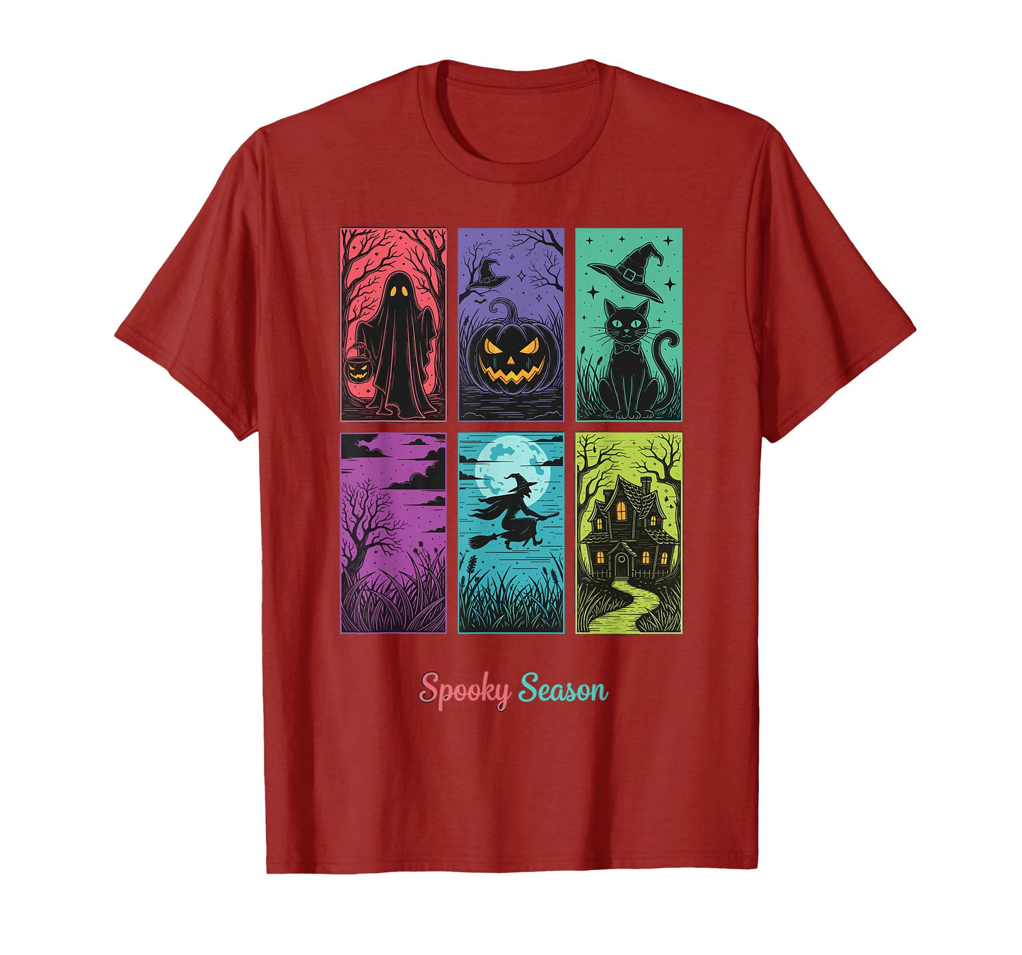 Spooky Season Witch Ghost Haunted House Halloween T-Shirt