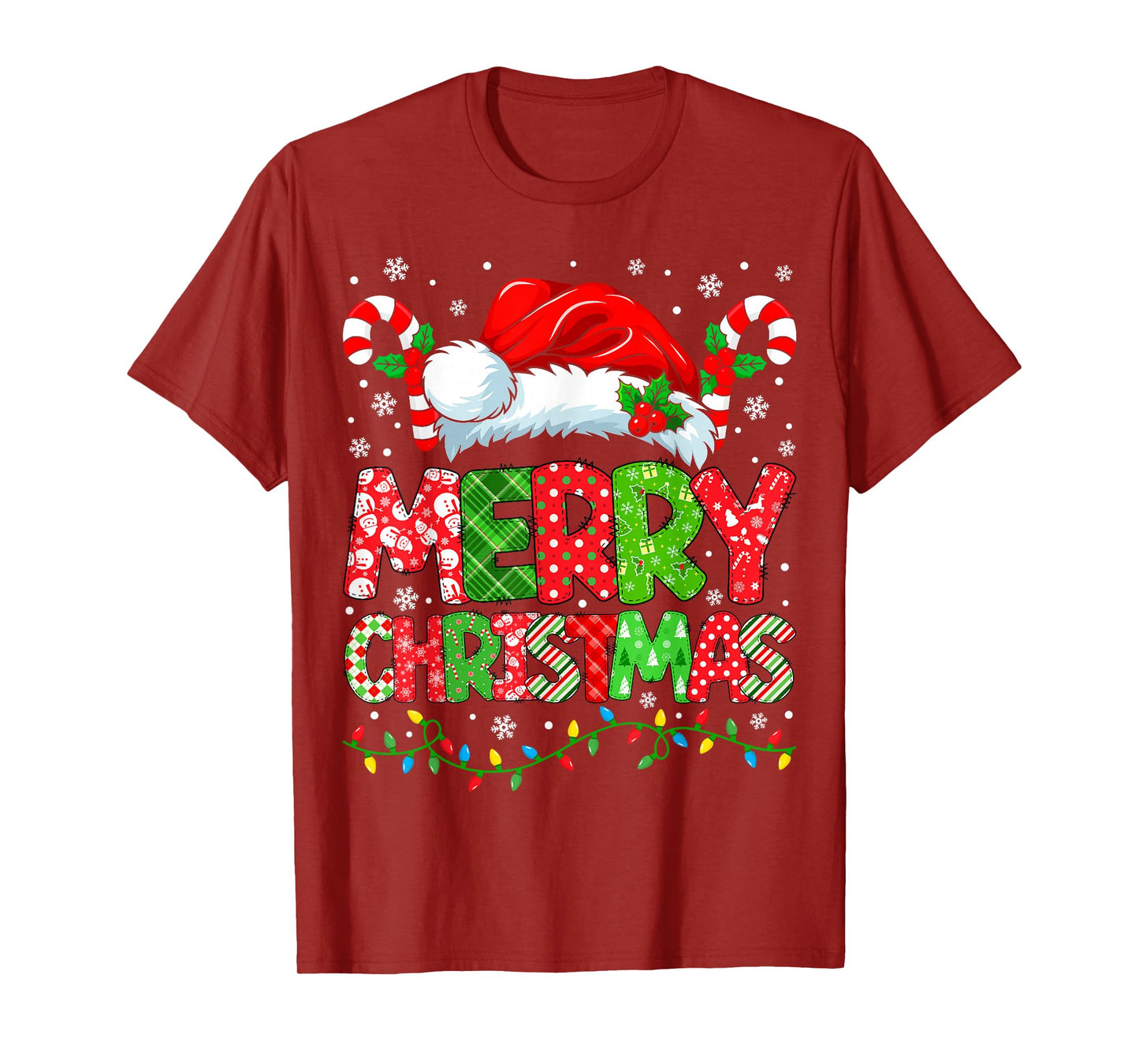 Merry Christmas Festive Santa Hat Xmas Family Men Women Kids T-Shirt