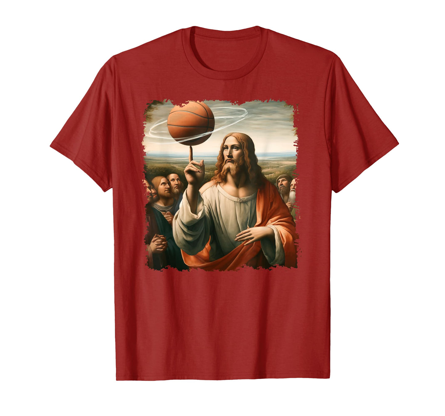 Jesus Spin A Basketball Painting, Christian Basketball T-Shirt