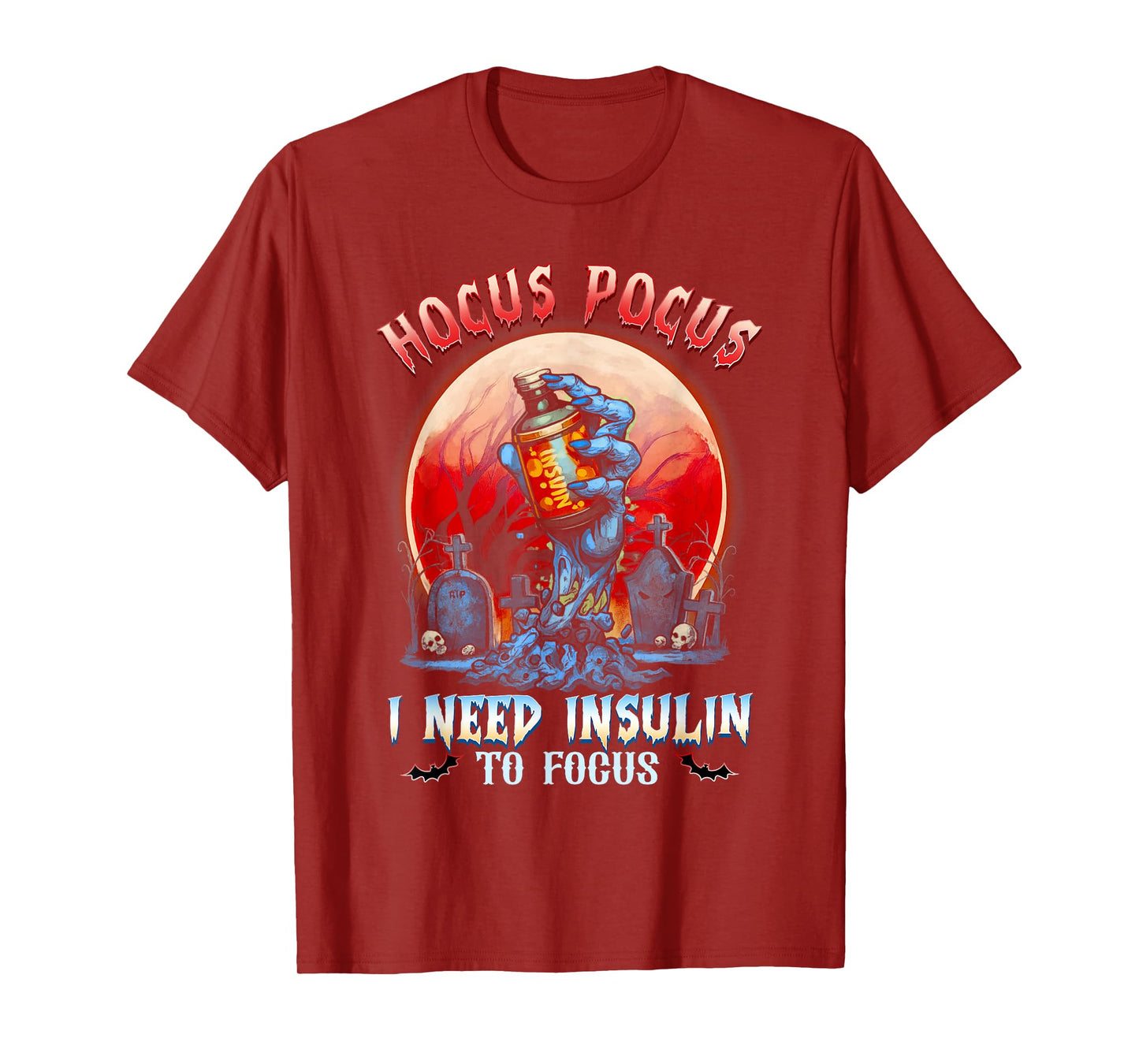Hocus-Pocus I Need Insulin to Focus Halloween Diabetes Funny T-Shirt