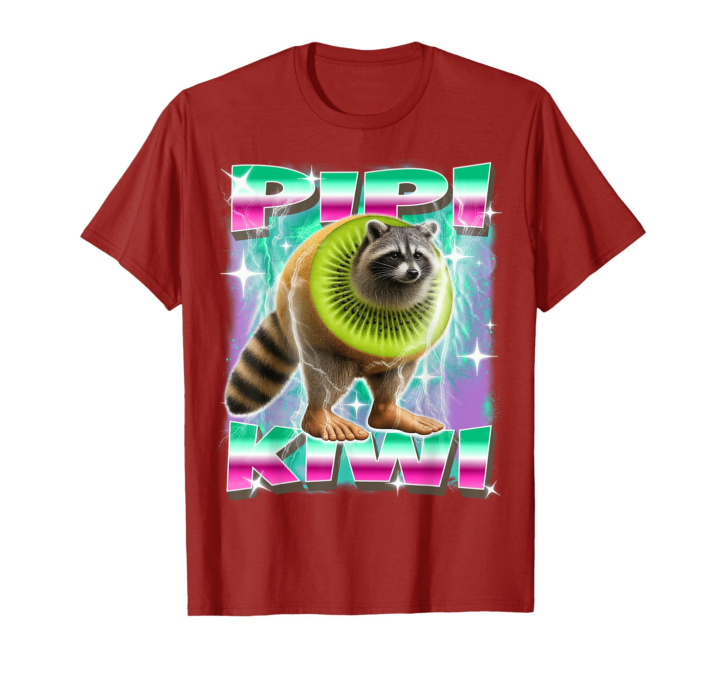 Pipi-Kiwi Italian-Brainrot Raccoon Kiwi Character Funny Meme T-Shirt