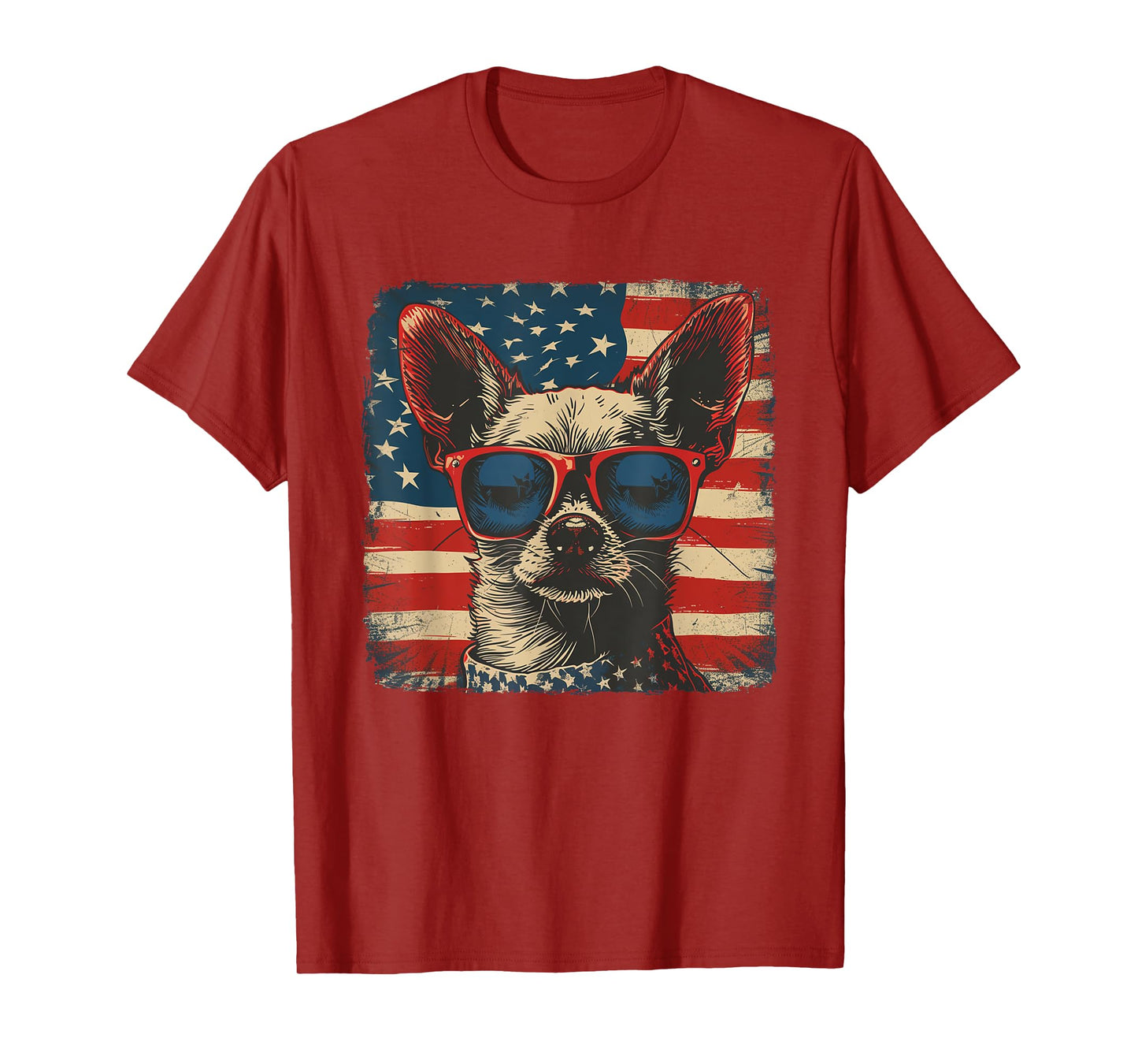 America Flag 4th of July Chihuahua Dog Men Women Kids T-Shirt