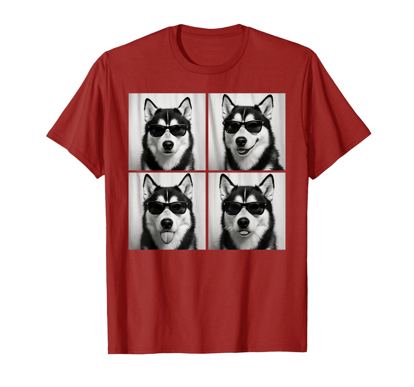 Funny Siberian Husky Lover Cute Huskies Dog Photo Booth Men Women Kids T-Shirt
