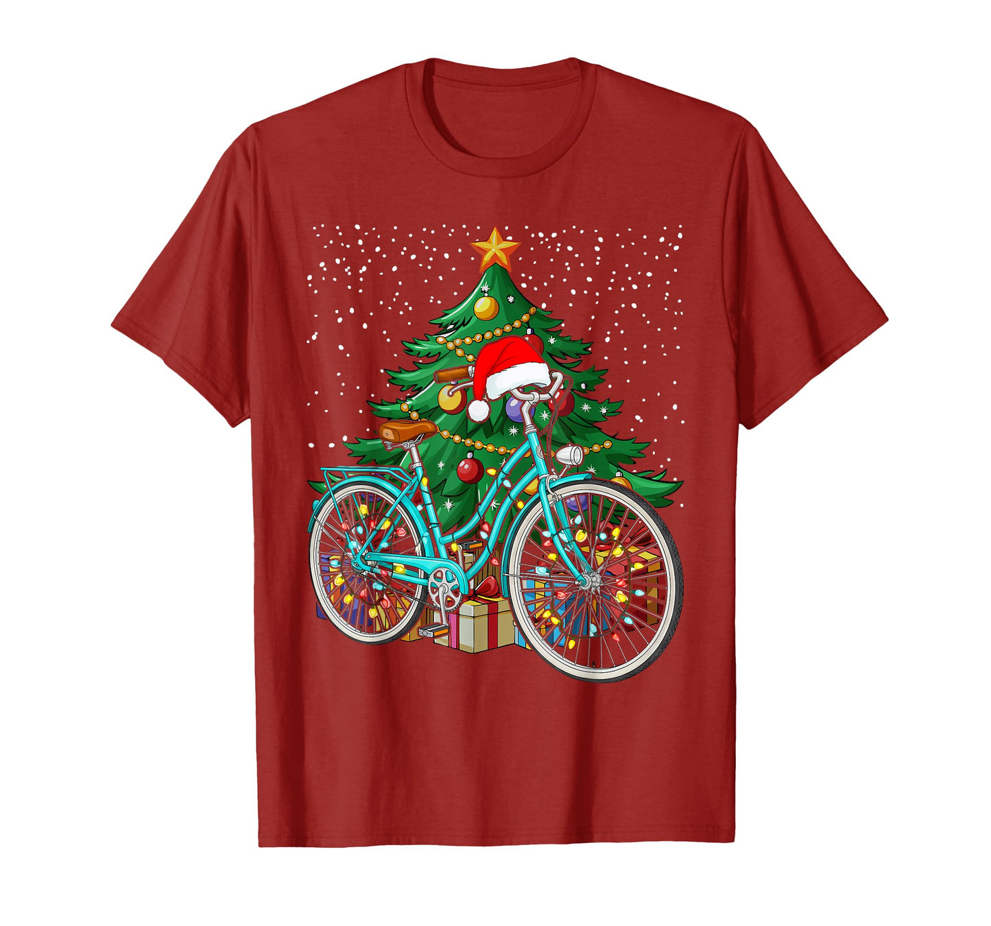 Bike Bicycle Christmas Santa Hat Xmas T-Shirt