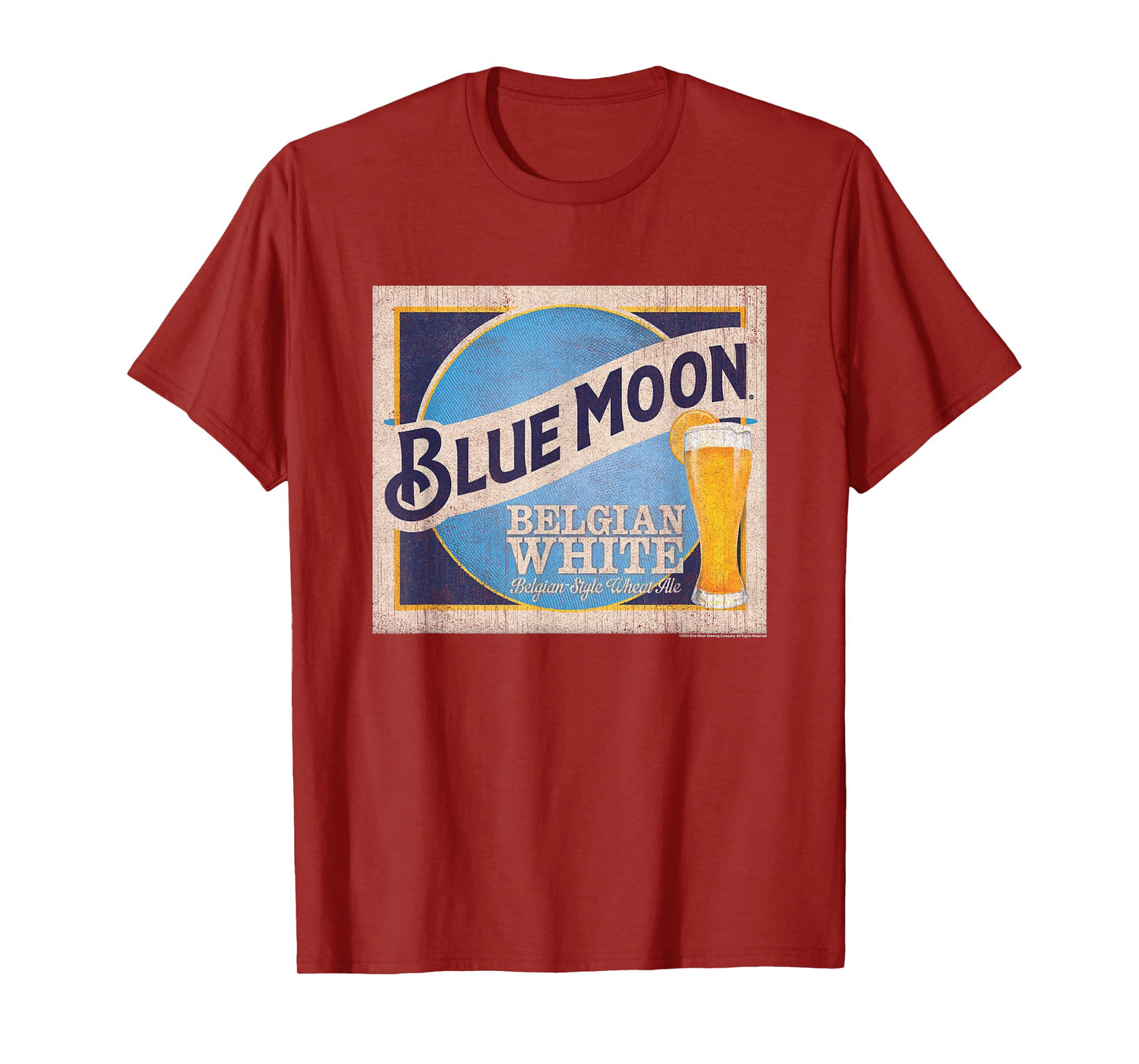Coors Brewing Company Blue Moon Retro Big Chest Poster T-Shirt