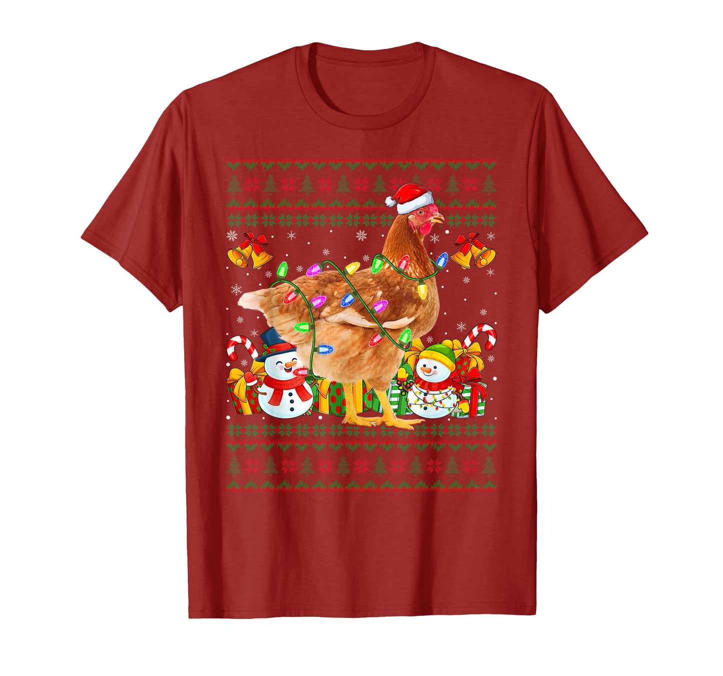 Chicken Ugly Christmas Sweaters Farm Animal Chicken Xmas T-Shirt