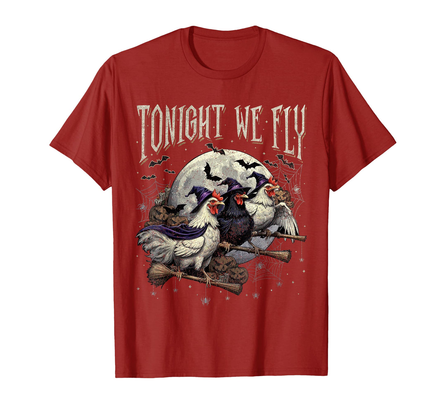 Tonight We Fly Funny Chicken Witches Halloween T-Shirt