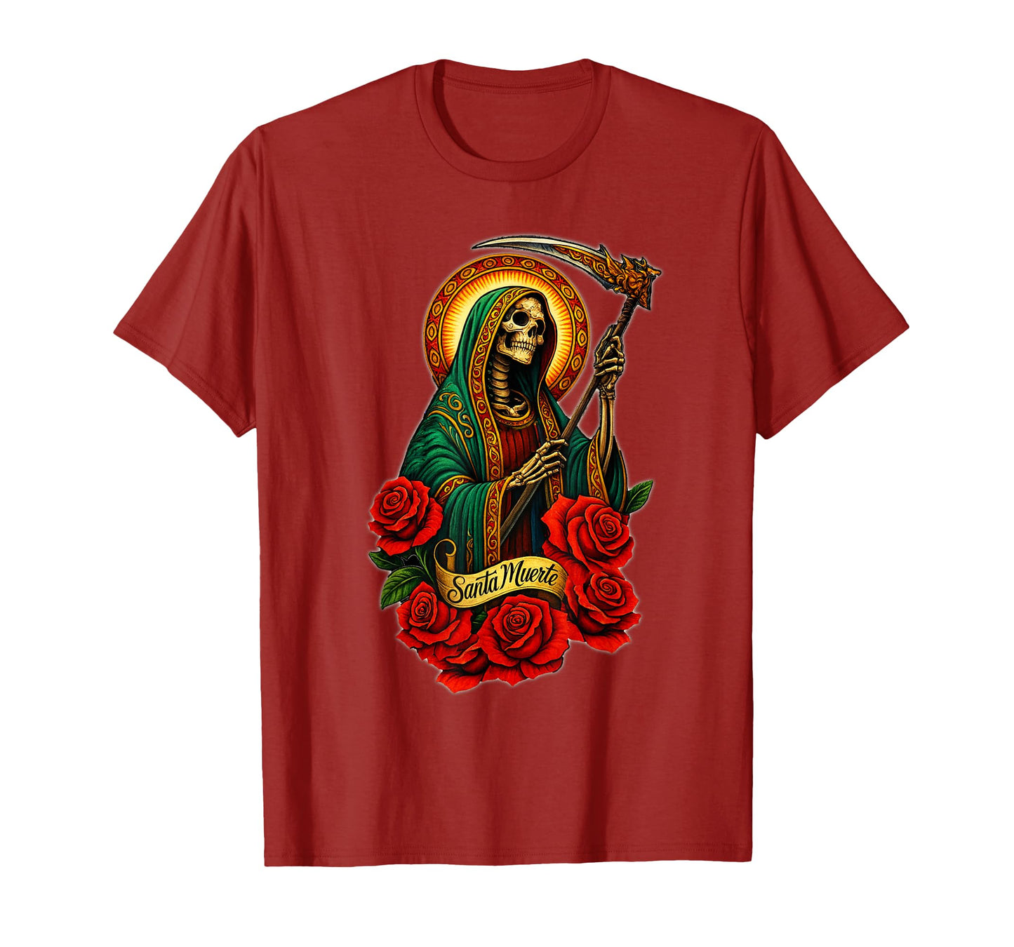 Santa Muerte Mexican Floral Saint Death T-Shirt