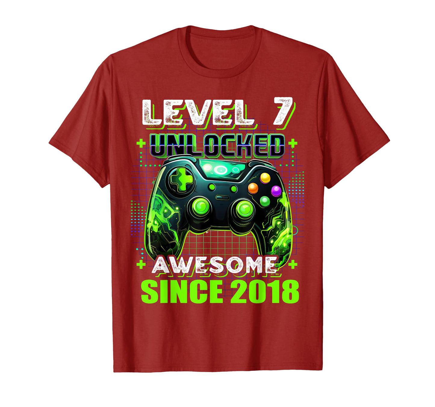7th Birthday Boy Level 7 Gamer 7 Year Video Game Party T-Shirt
