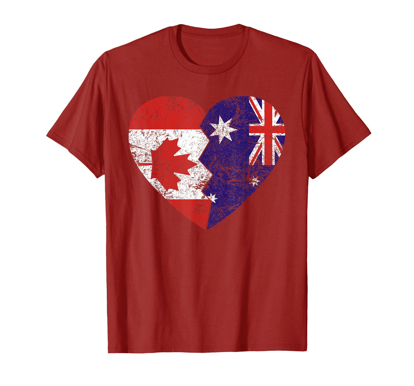 Australian Canadian Flags Heart | Canada Australia Roots T-Shirt