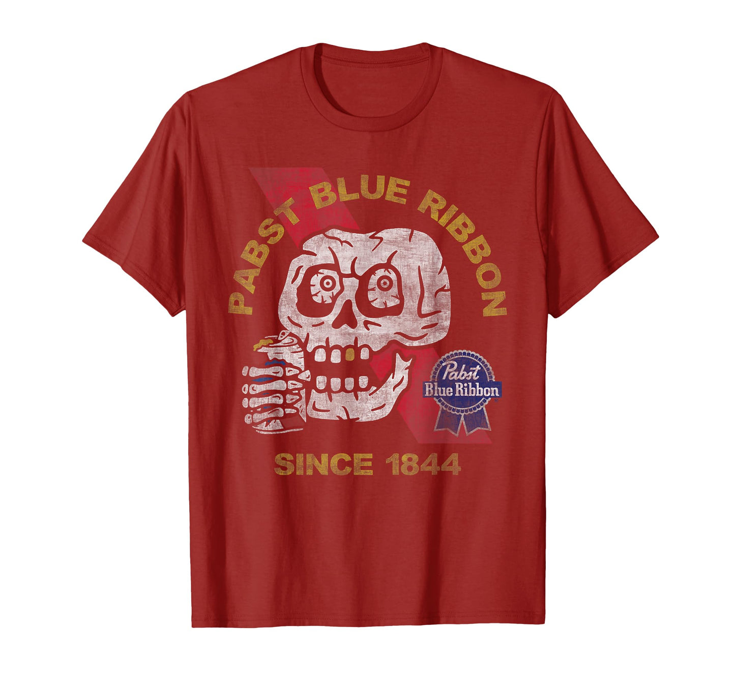 Weathered Pabst Beer Skull Since 1844 T-Shirt