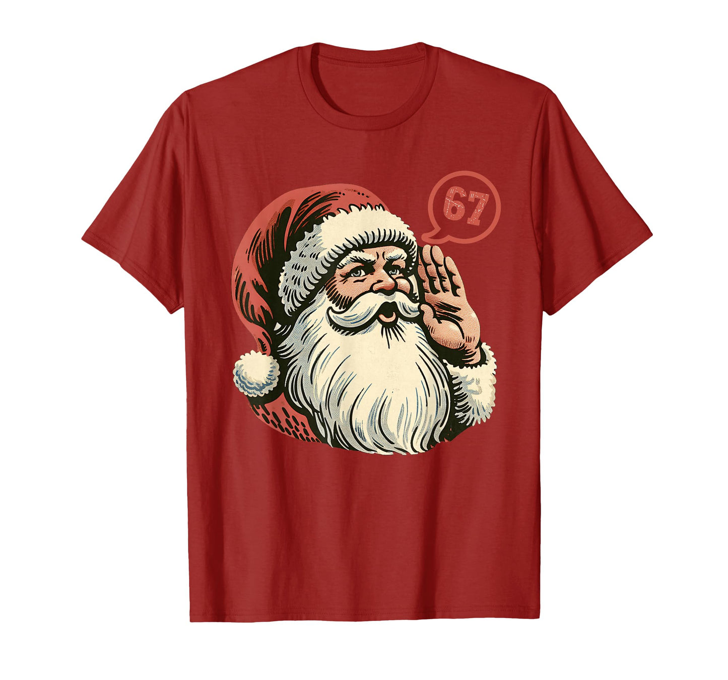 67 Christmas Funny Six Seven Meme Brainrot Santa Claus Boys T-Shirt