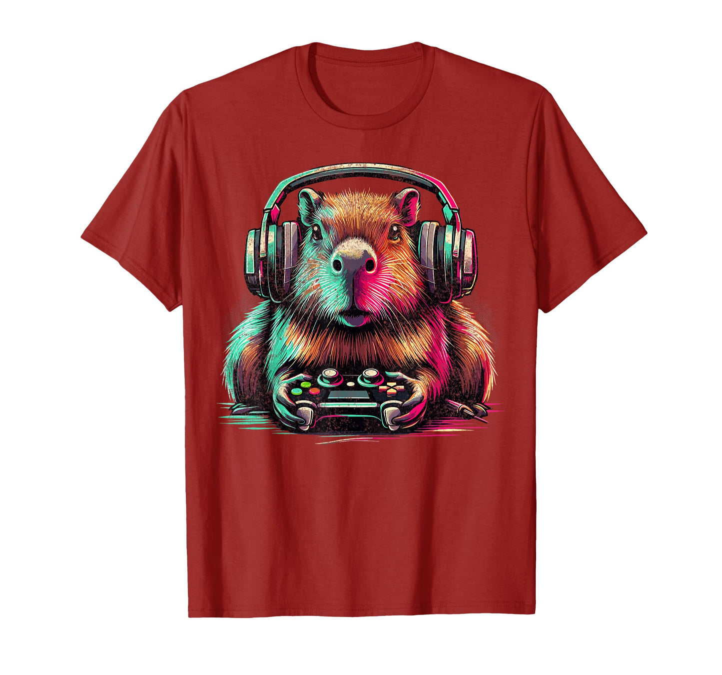 Funny Capybara Lover Unisex-Kids Capybara Video Games Graphic T-Shirt