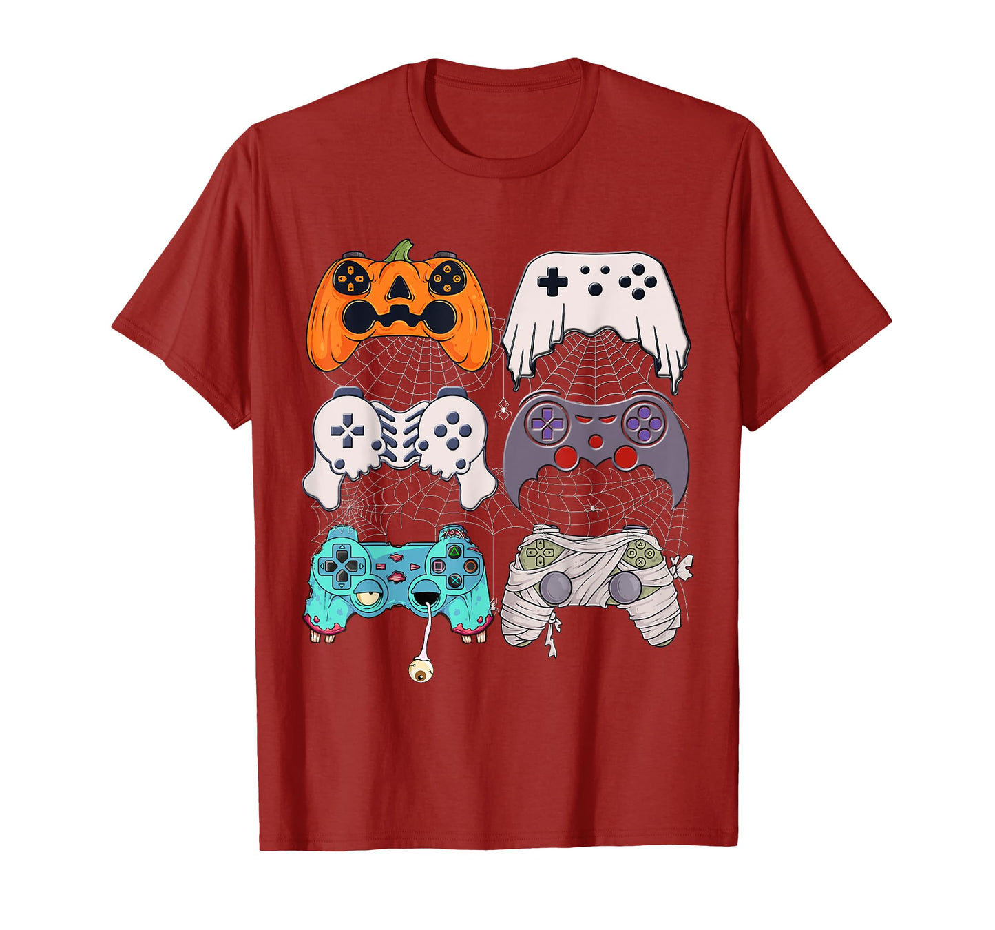 Halloween Skeleton Zombie Gaming Controllers Mummy Boys Kids T-Shirt