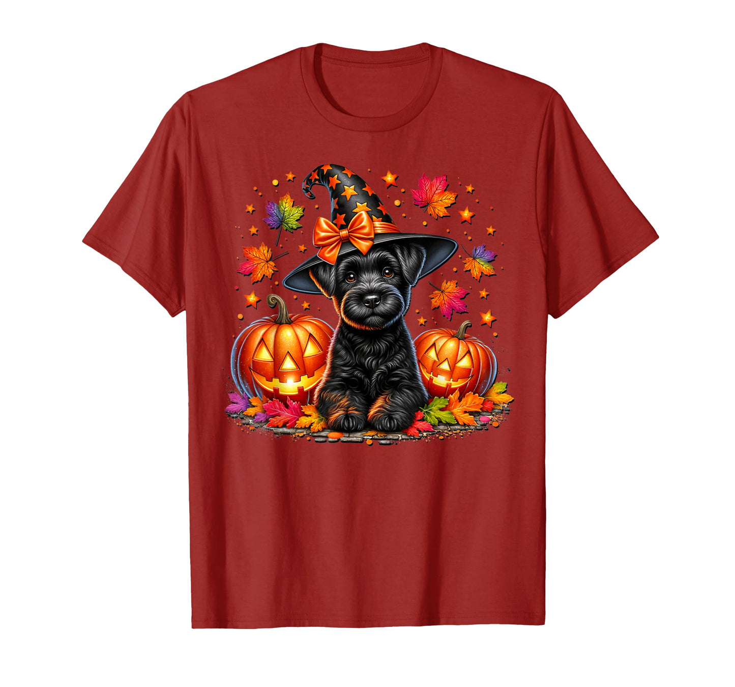 Schnauzer Halloween and Fall Pumpkins for Schnauzer Mom T-Shirt