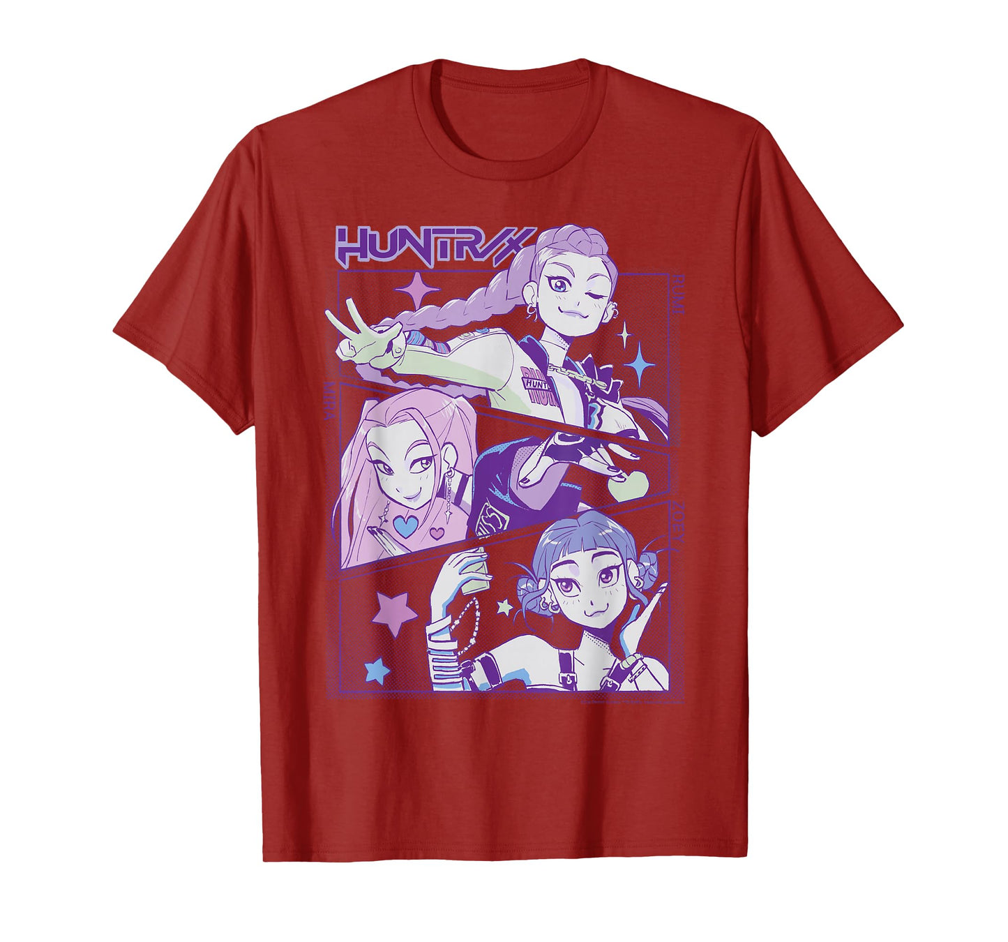 Kpop Demon Hunters Halloween Huntrix Cute Animated Panels T-Shirt