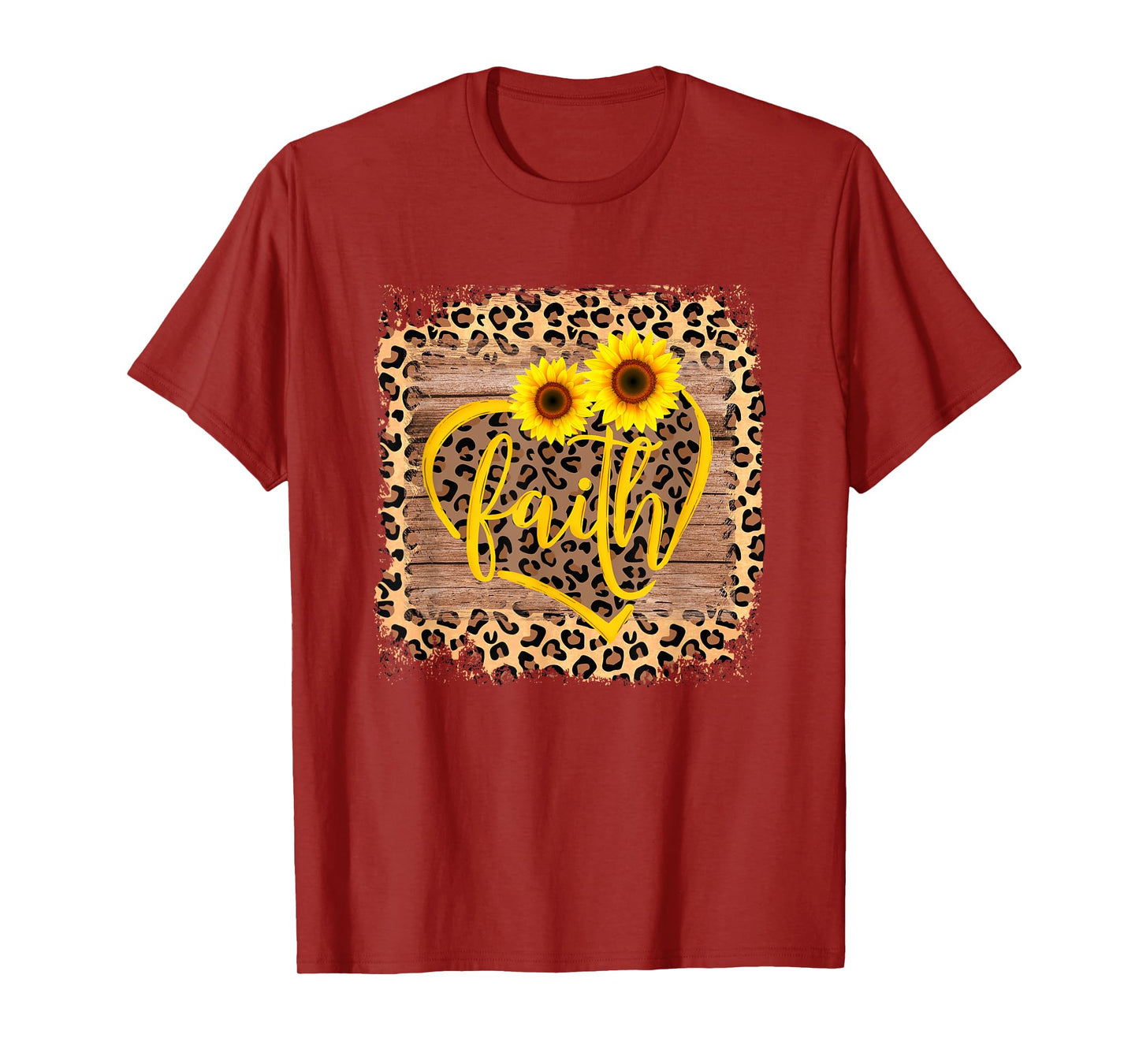 Leopard Faith Christian Bible Verse Sunflower Religious Gift T-Shirt
