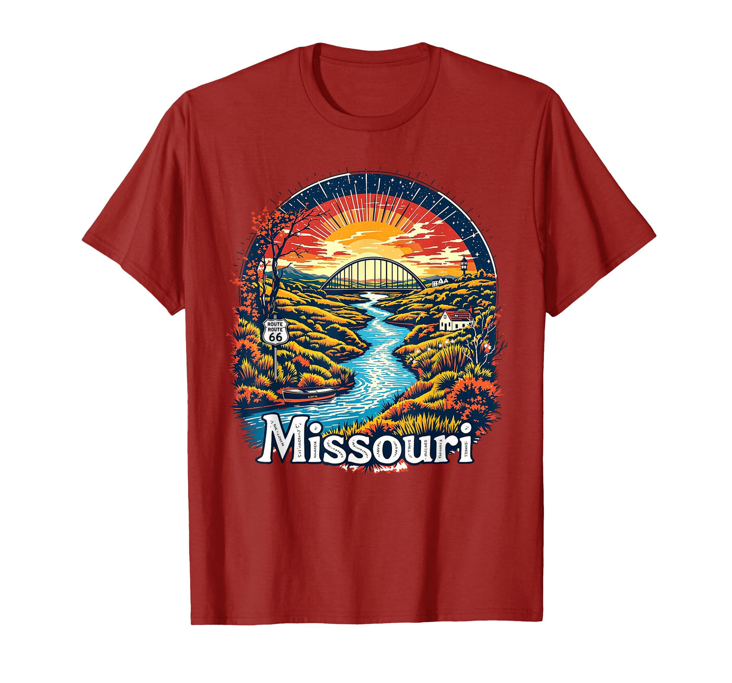 Retro Missouri Home State MO Nature Sunset Vintage T-Shirt