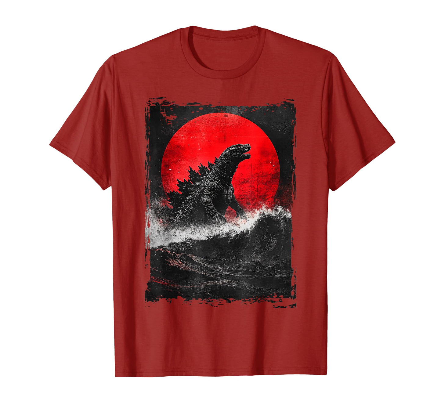 Japanese Kaiju Art T-Shirt: Unisex-Adults, Kids; Black; Small; Short Sleeve; Cotton, Polyester; Unique Kaiju Design