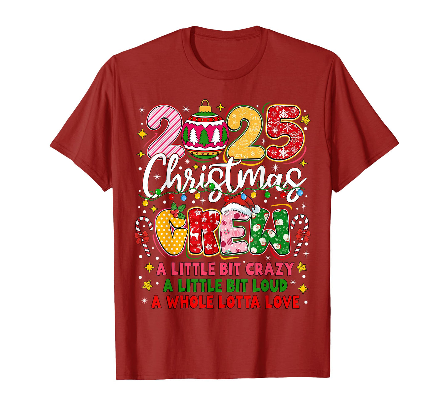 Christmas Crew 2025 Family Matching Outfit Xmas Squad Santa T-Shirt