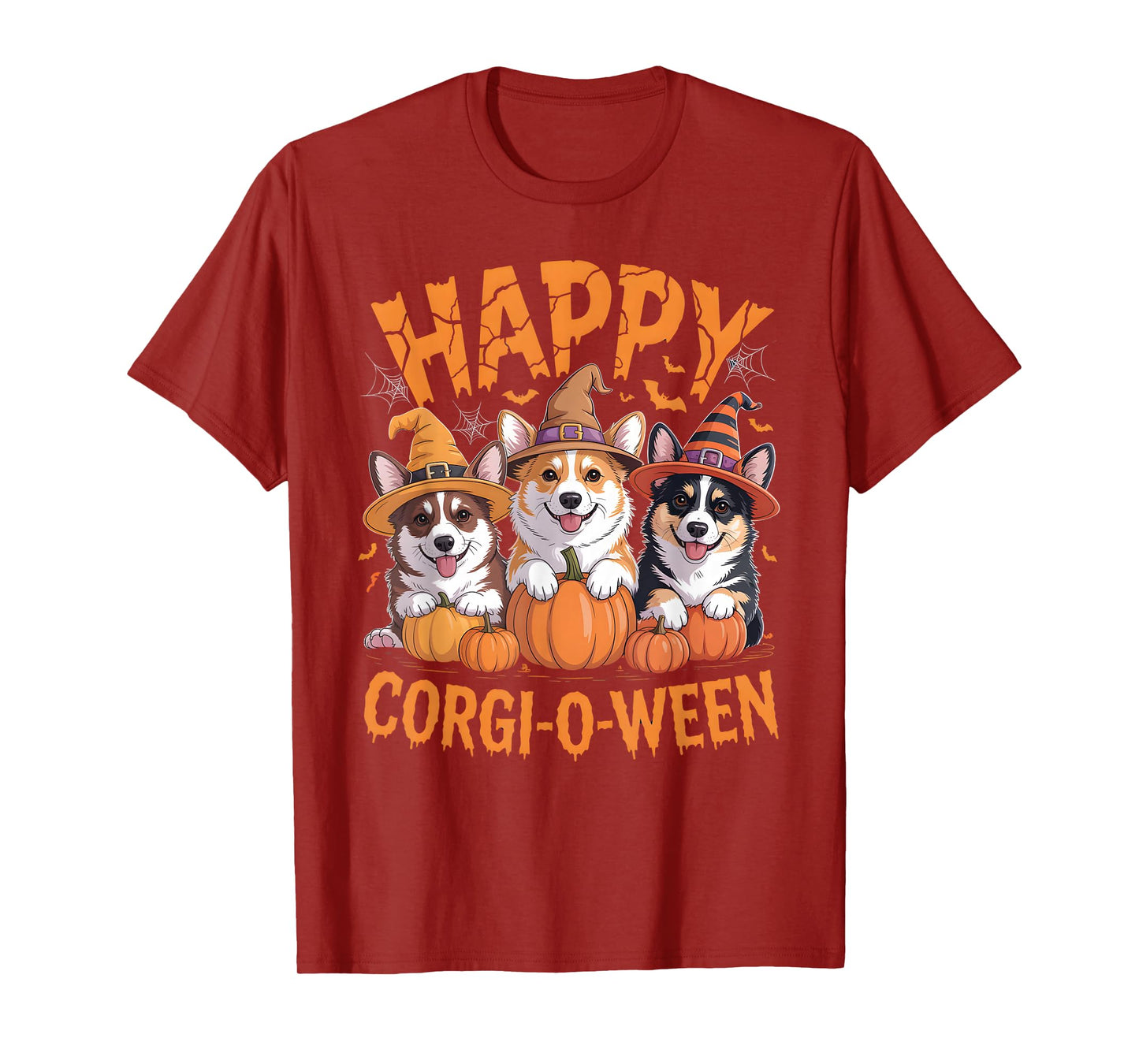 Happy Corgi-O-Ween Corgi Dogs Funny Halloween Pumpkin Outfit T-Shirt