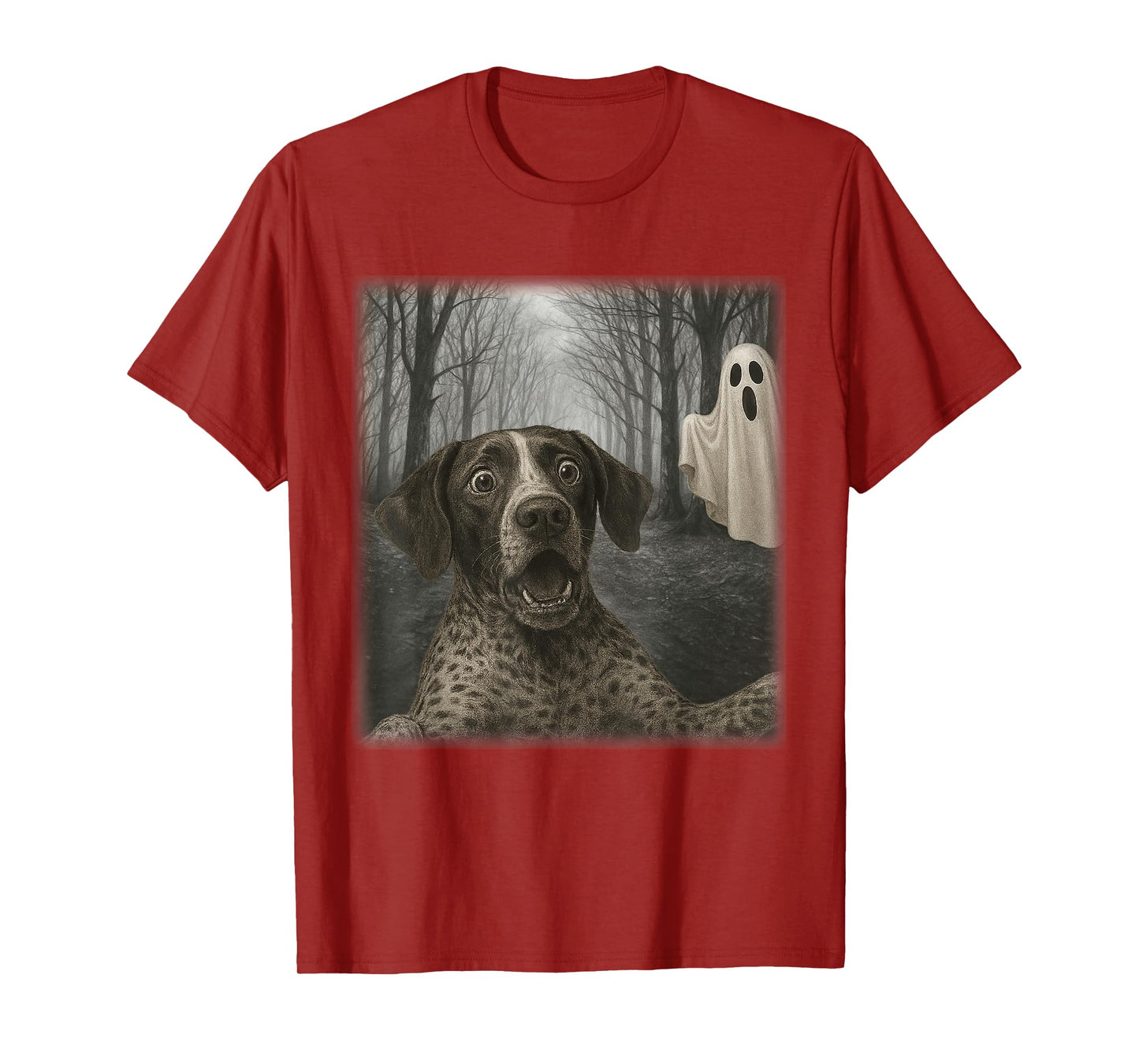 Funny Halloween German Shorthaired Pointer Selfie with Ghost T-Shirt