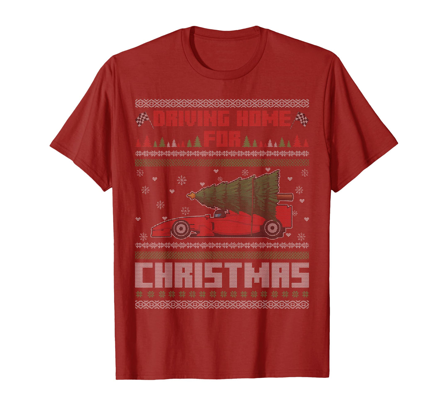 Driving Home for Christmas Racer Funny Ugly Christmas T-Shirt
