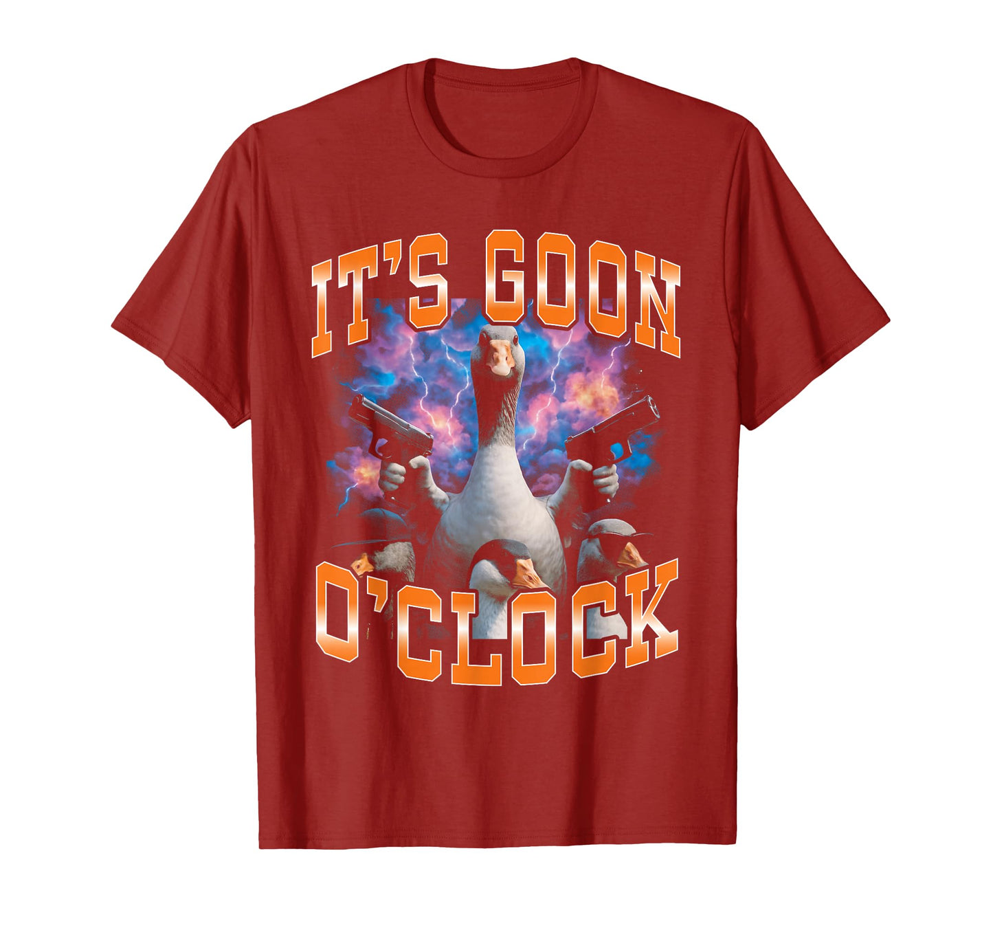 It's Goon O'Clock Funny Goose Meme Vintage 90s T-Shirt