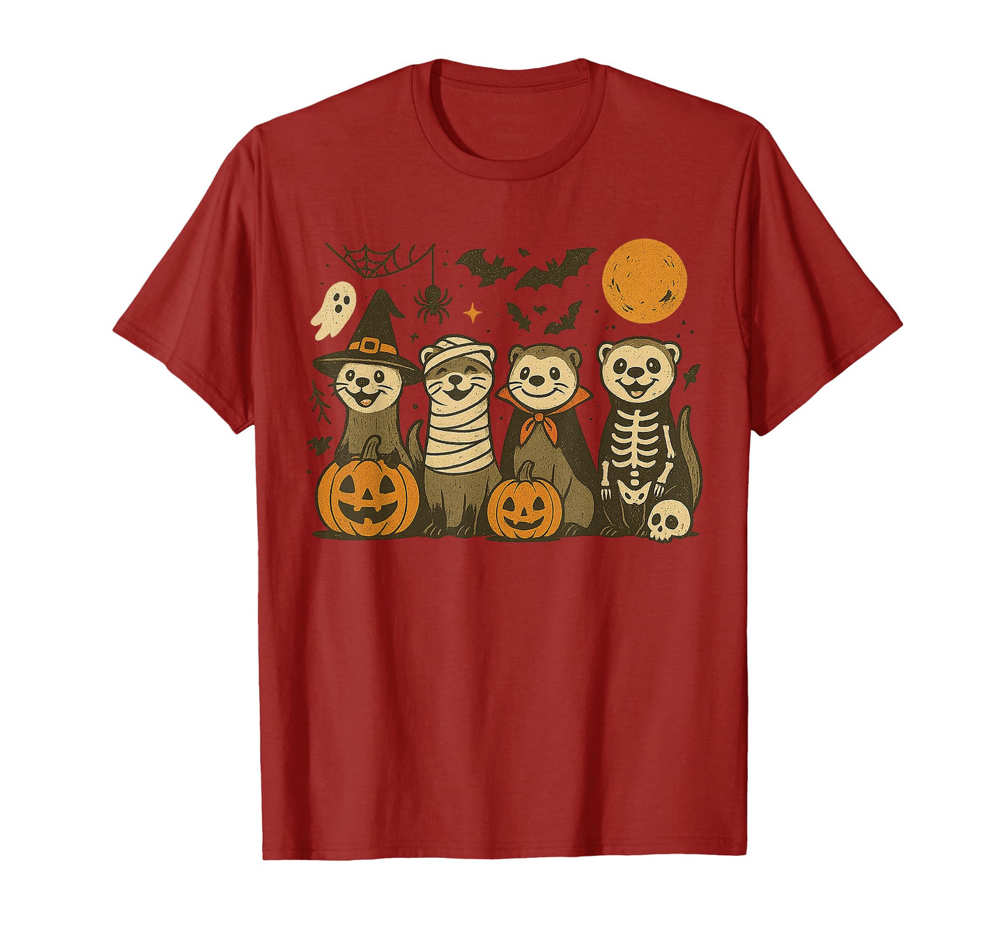 Halloween Ferret Costumes Ghost Witch Mummy Gifts Men Women T-Shirt