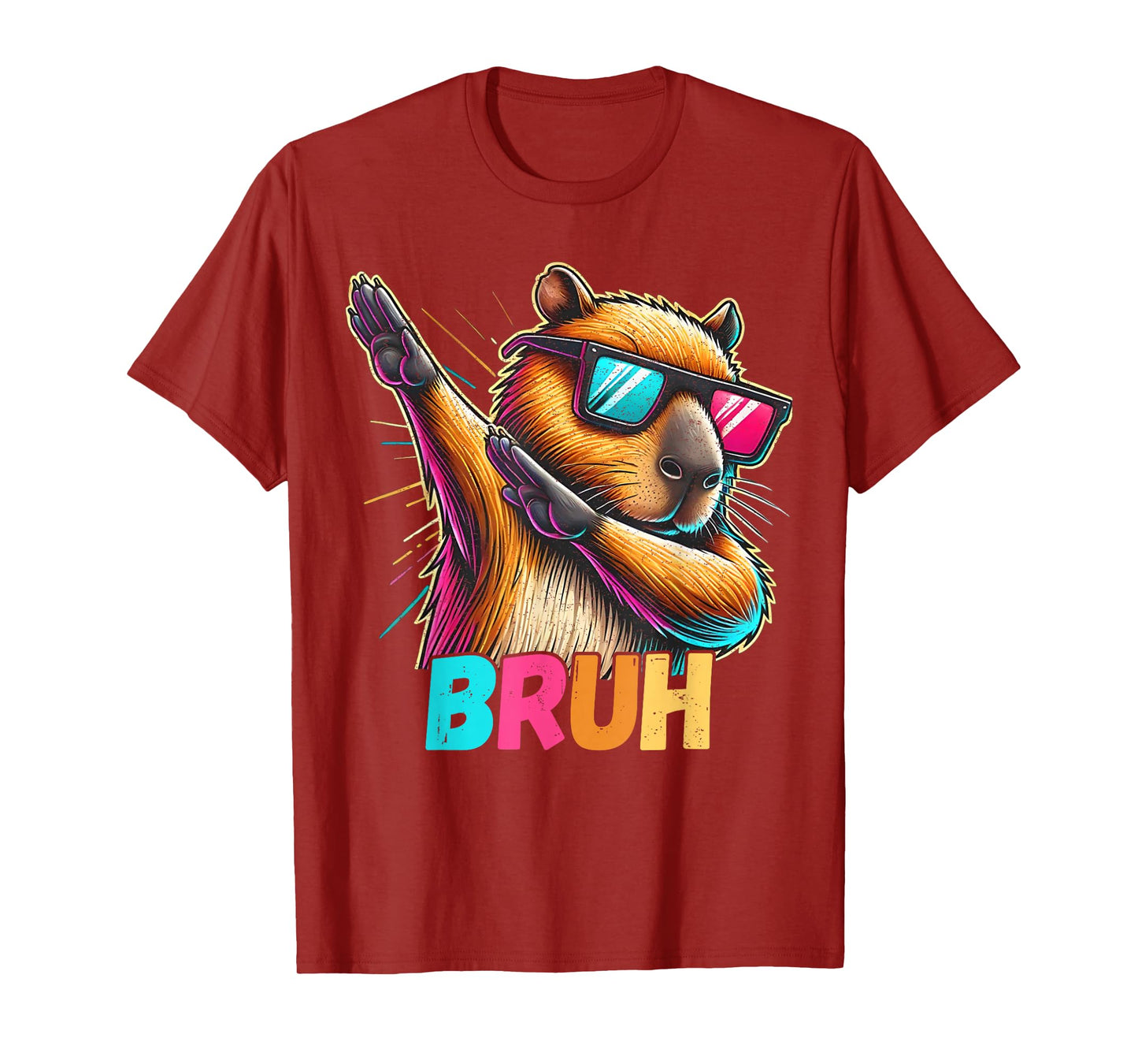 Funny Dabbing Capy Bruh Teens Youth Kids Meme Rodent Lovers T-Shirt
